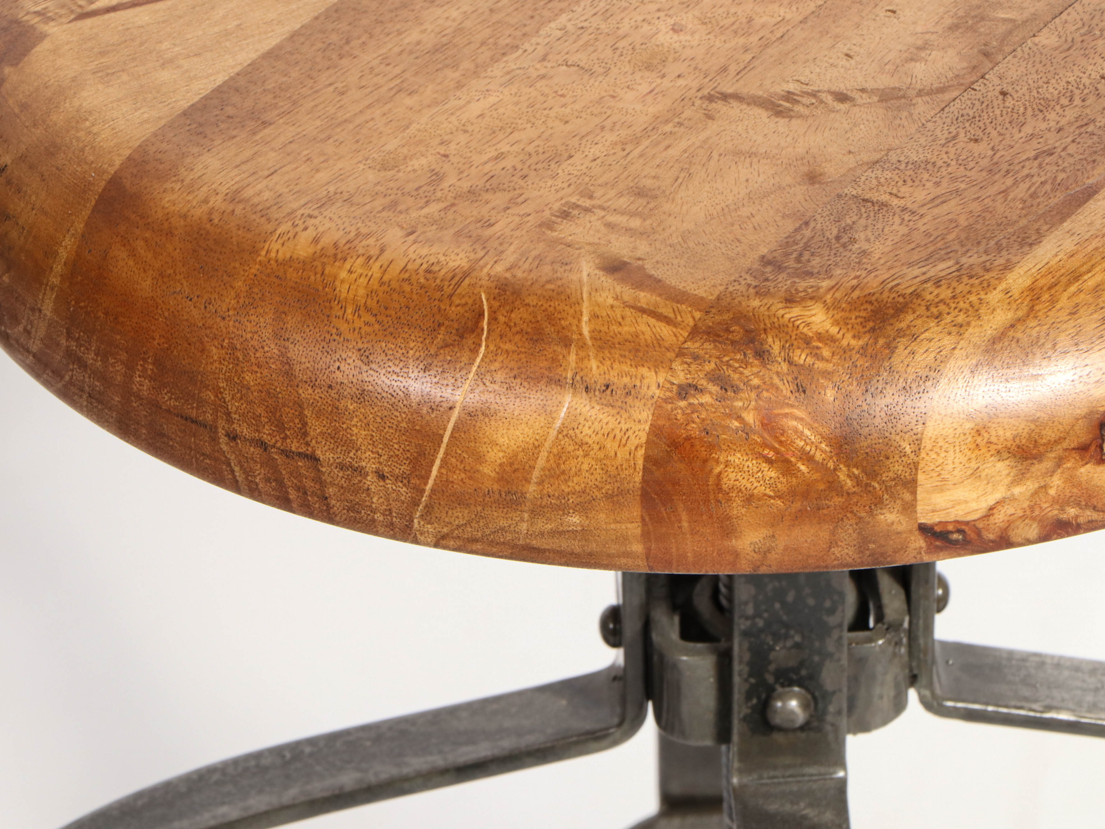 World Market Industrial Style Metal and Wood Adjustable Stools