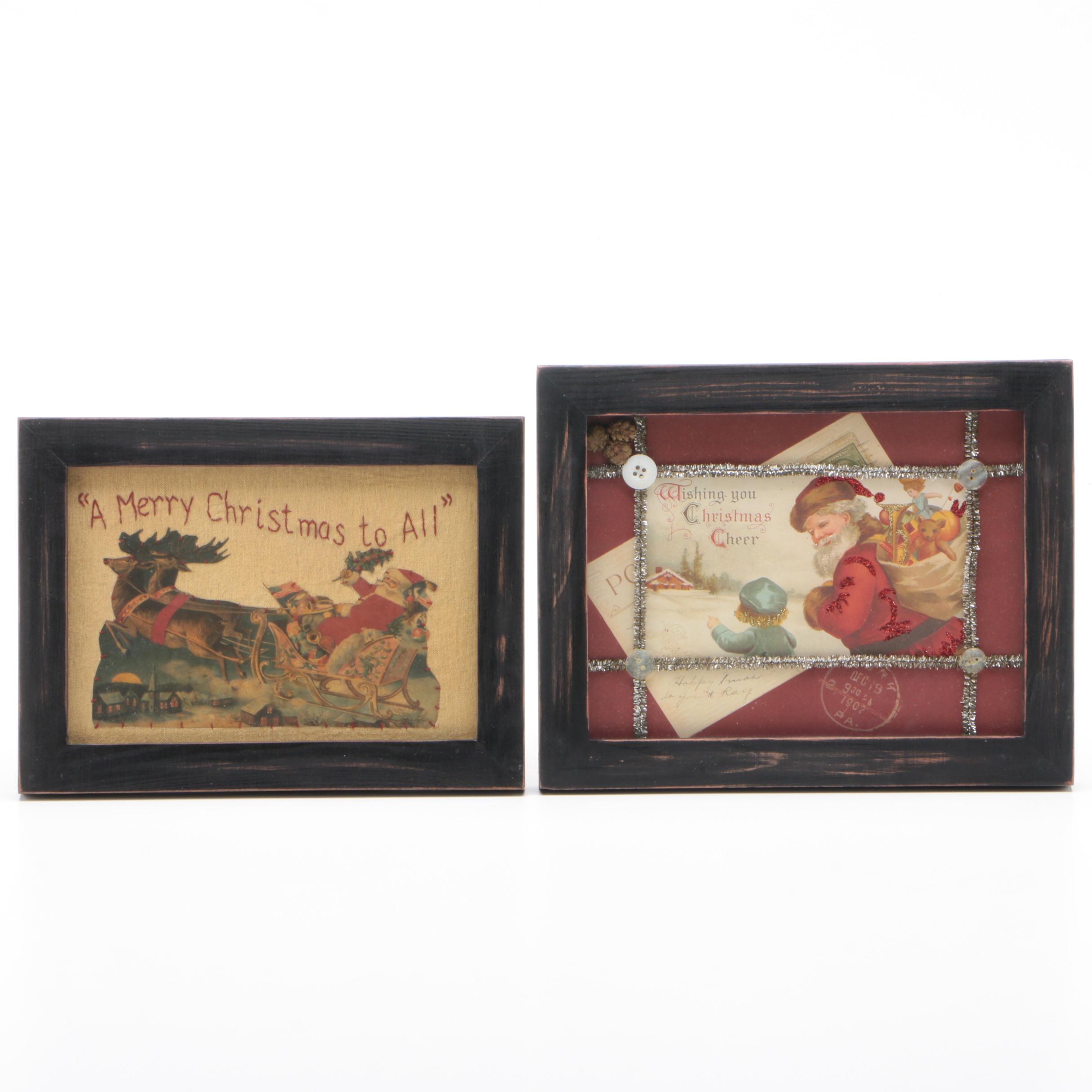 Annie Schickel Christmas Postcard Mixed Media Collages