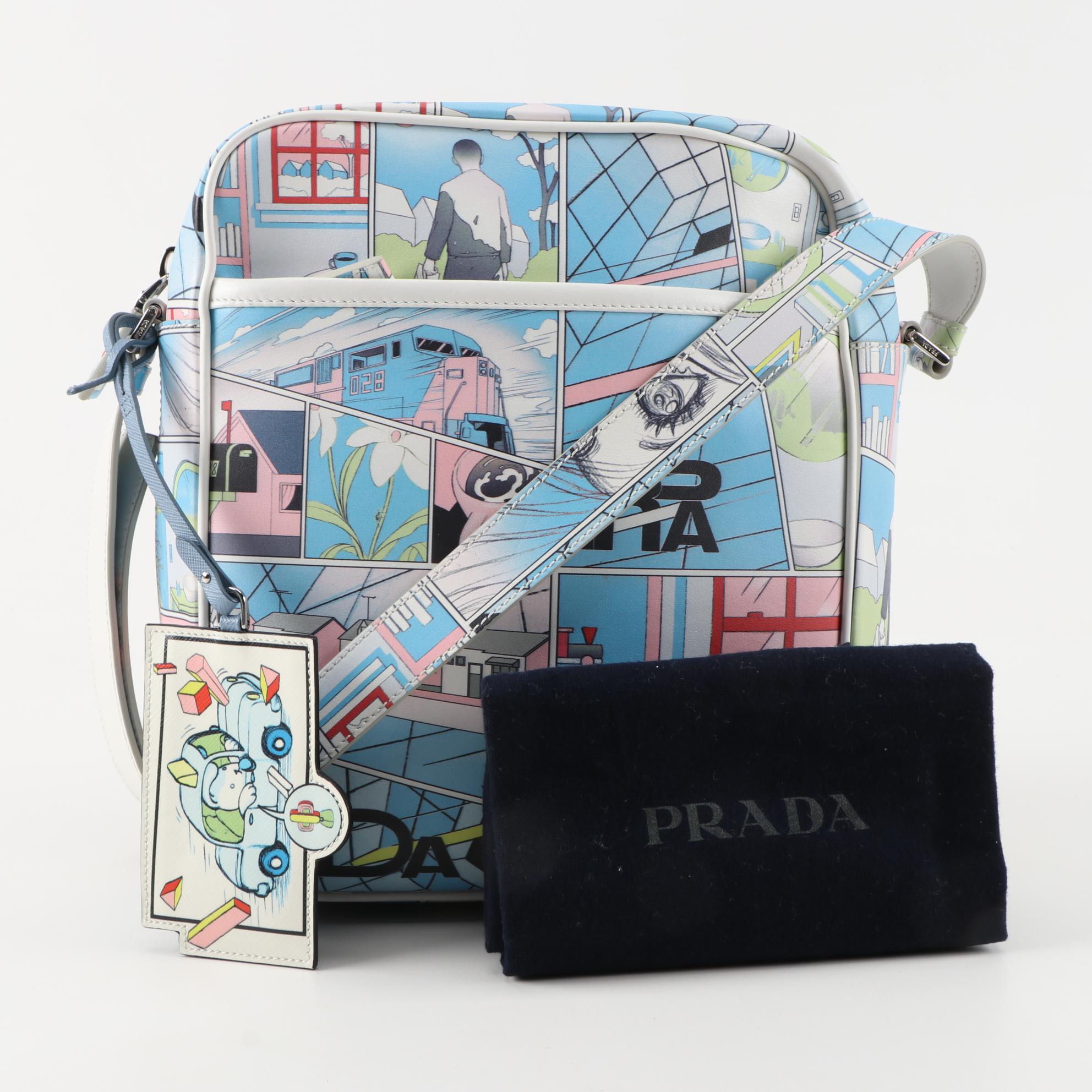 Prada James Jean Comic Art Collection Messenger Bag in Printed Saffiano Leather