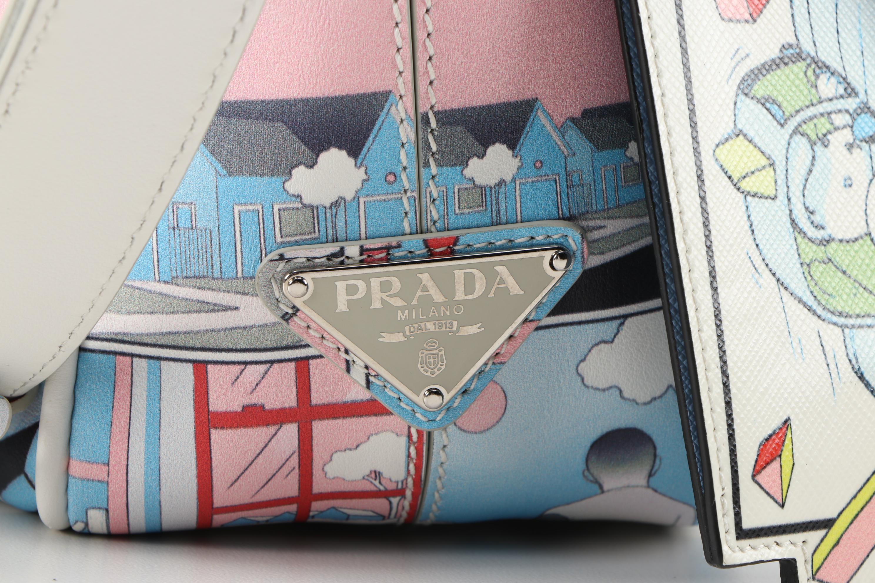 Prada James Jean Comic Art Collection Messenger Bag in Printed Saffiano Leather