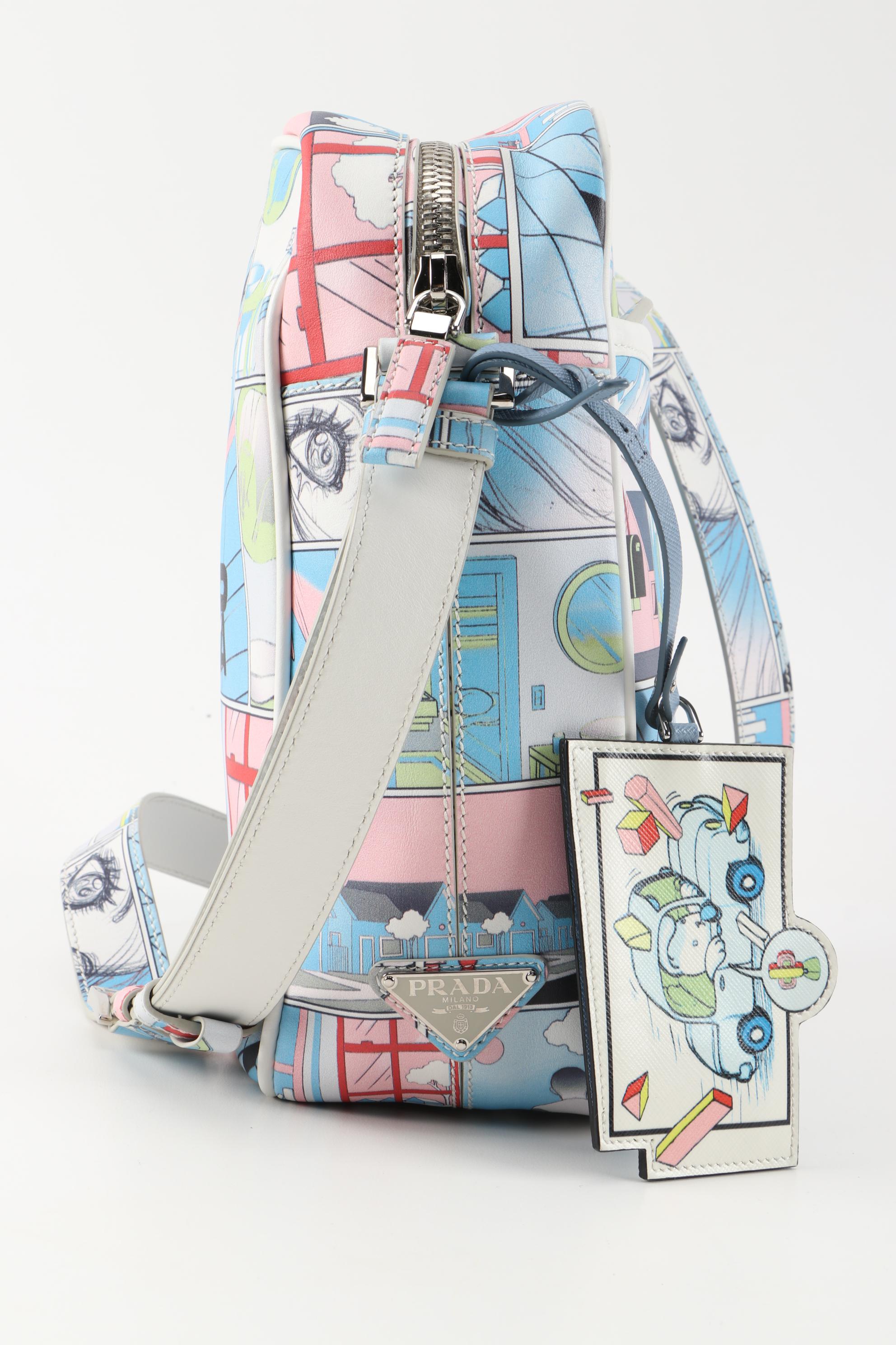 Prada James Jean Comic Art Collection Messenger Bag in Printed Saffiano Leather