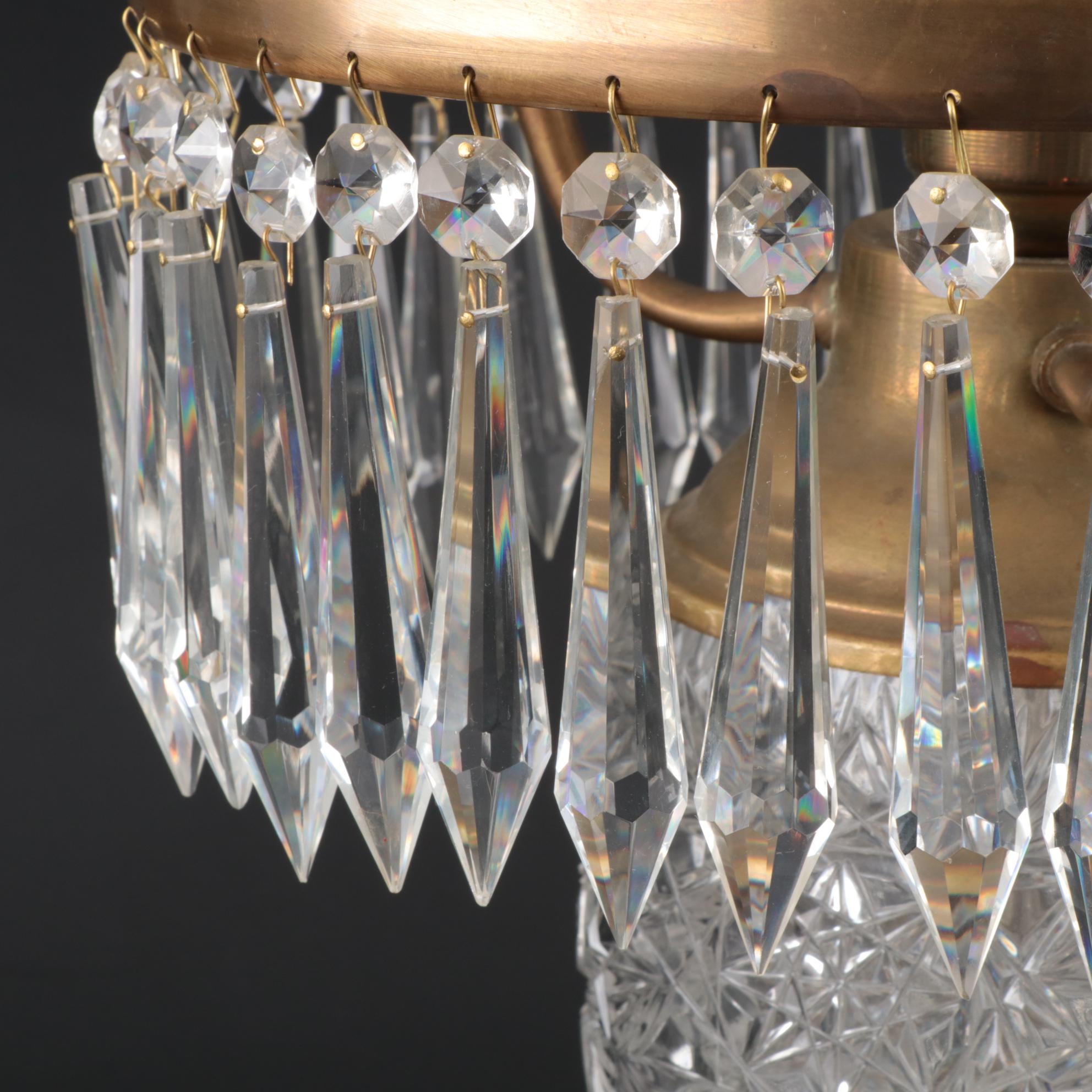 American Brilliant Style Cut Glass Table Lamp