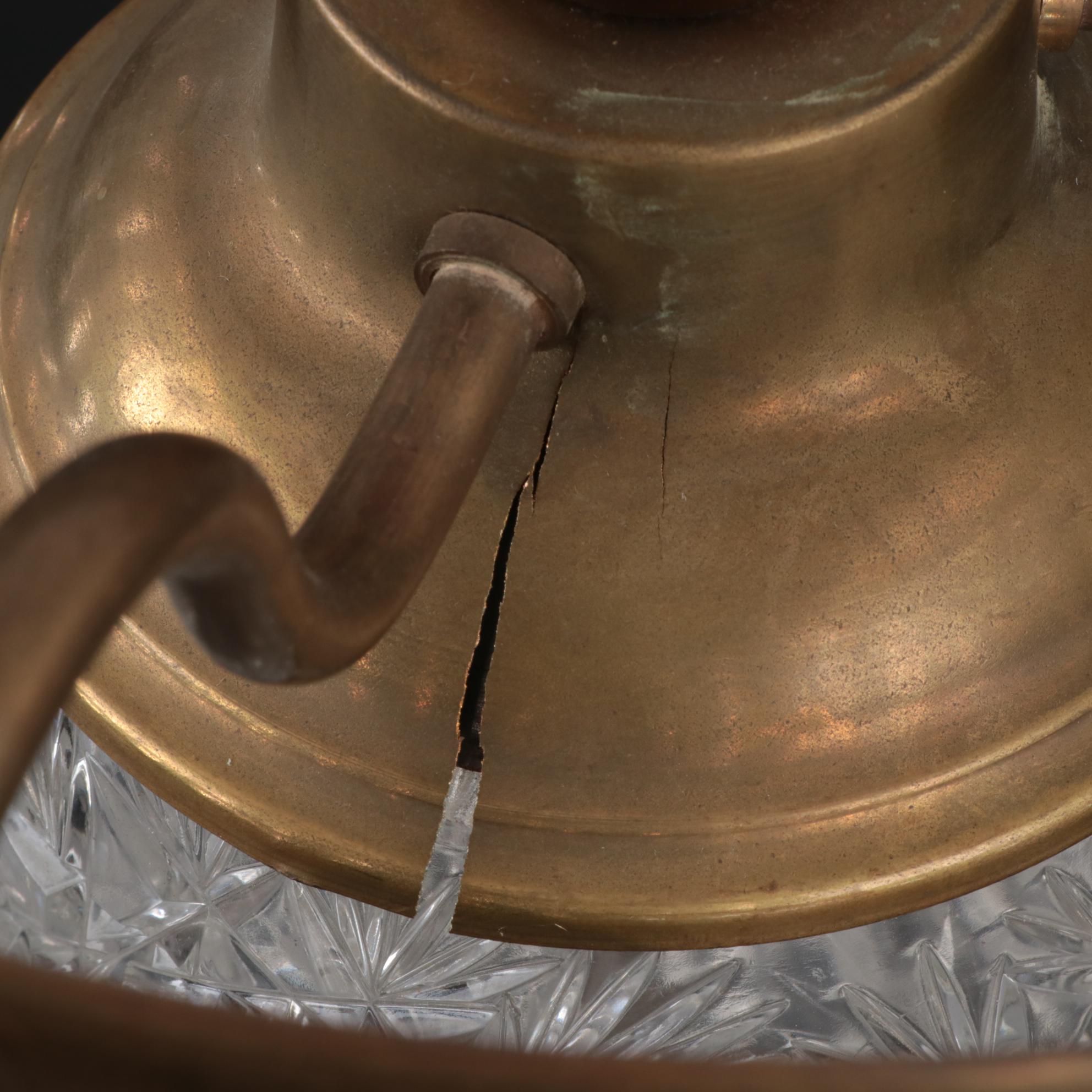 American Brilliant Style Cut Glass Table Lamp