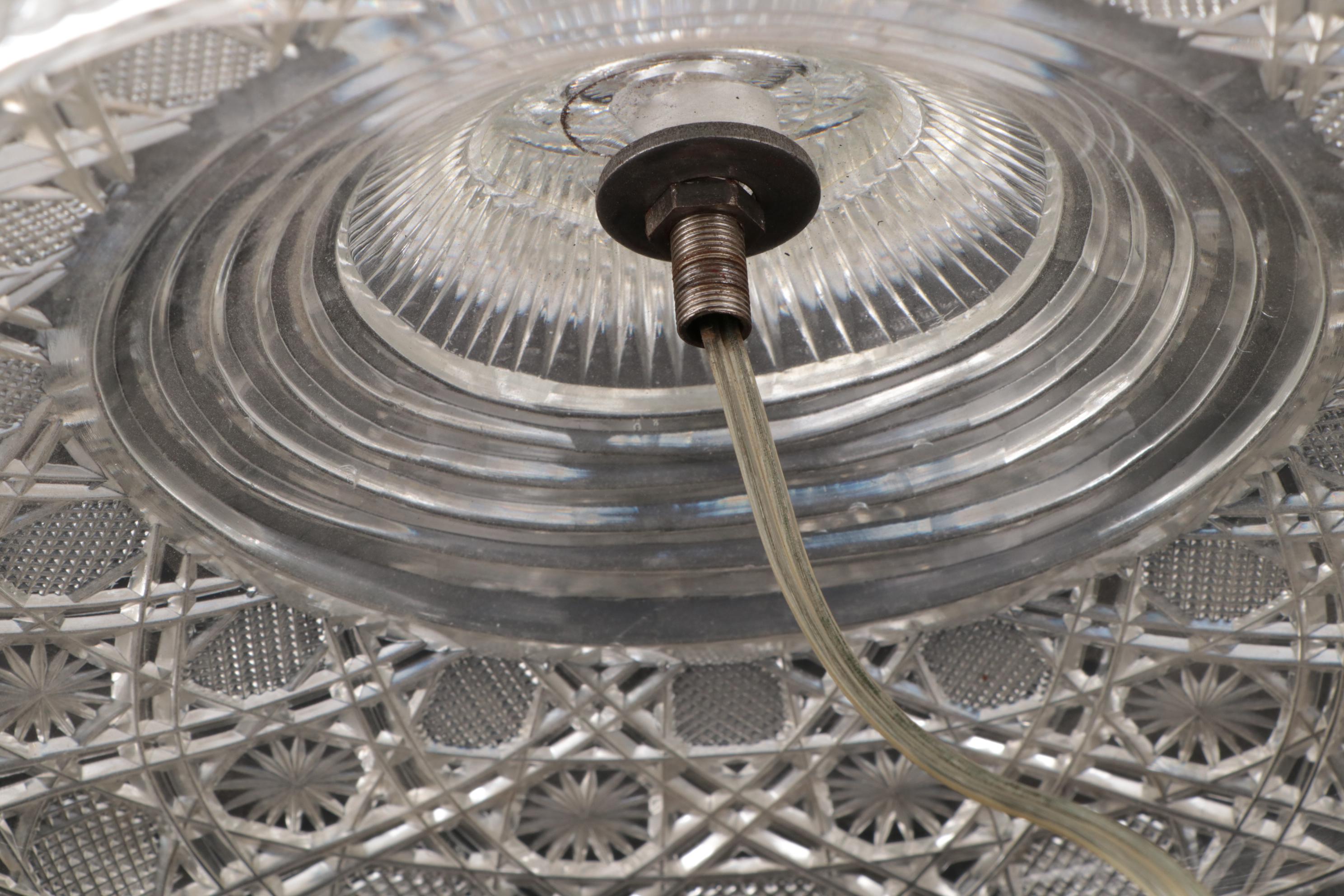 American Brilliant Style Cut Glass Table Lamp