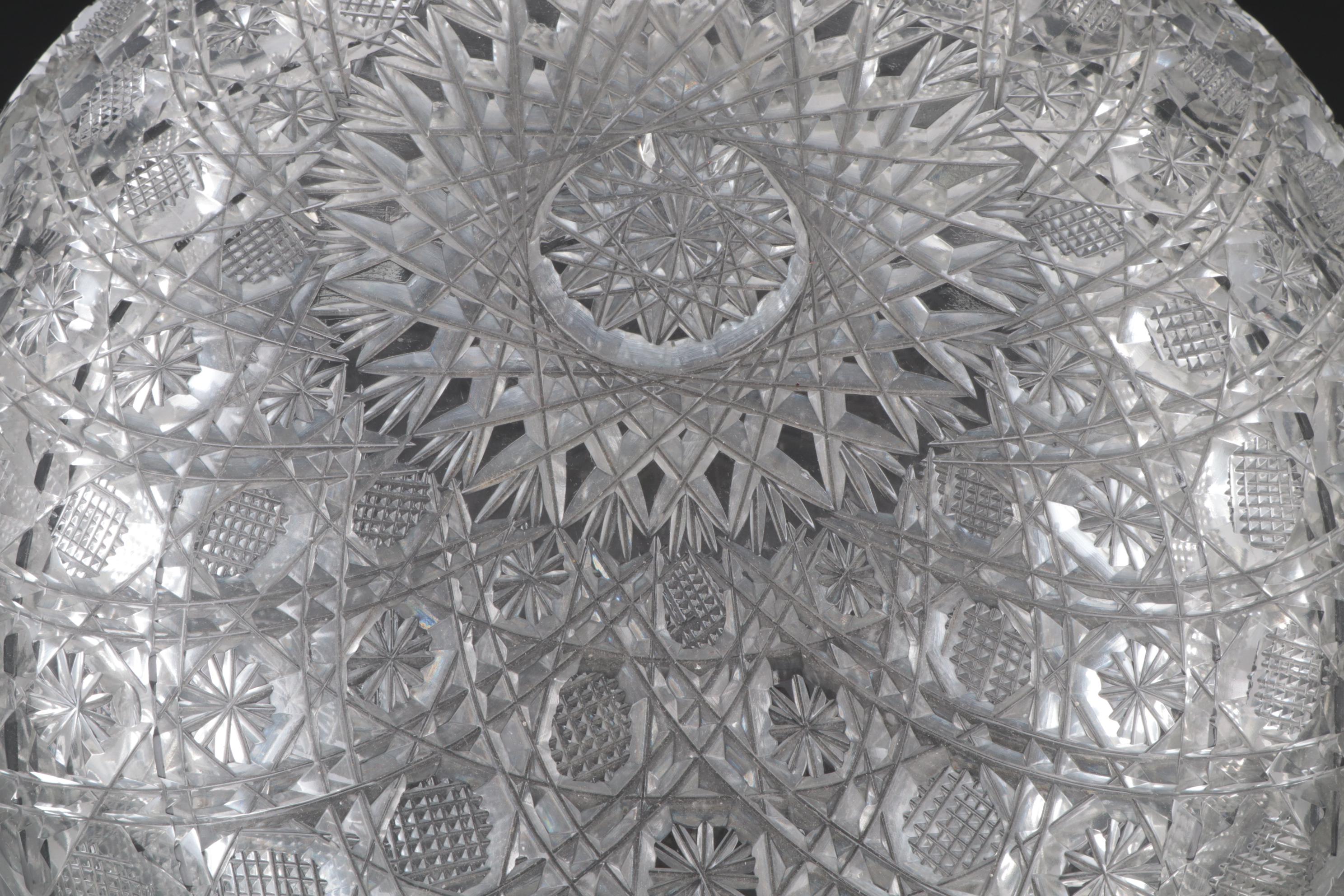 American Brilliant Style Cut Glass Table Lamp