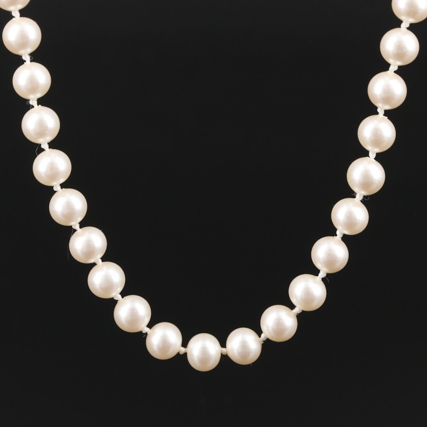 Single Strand Imitation Pearl Necklace