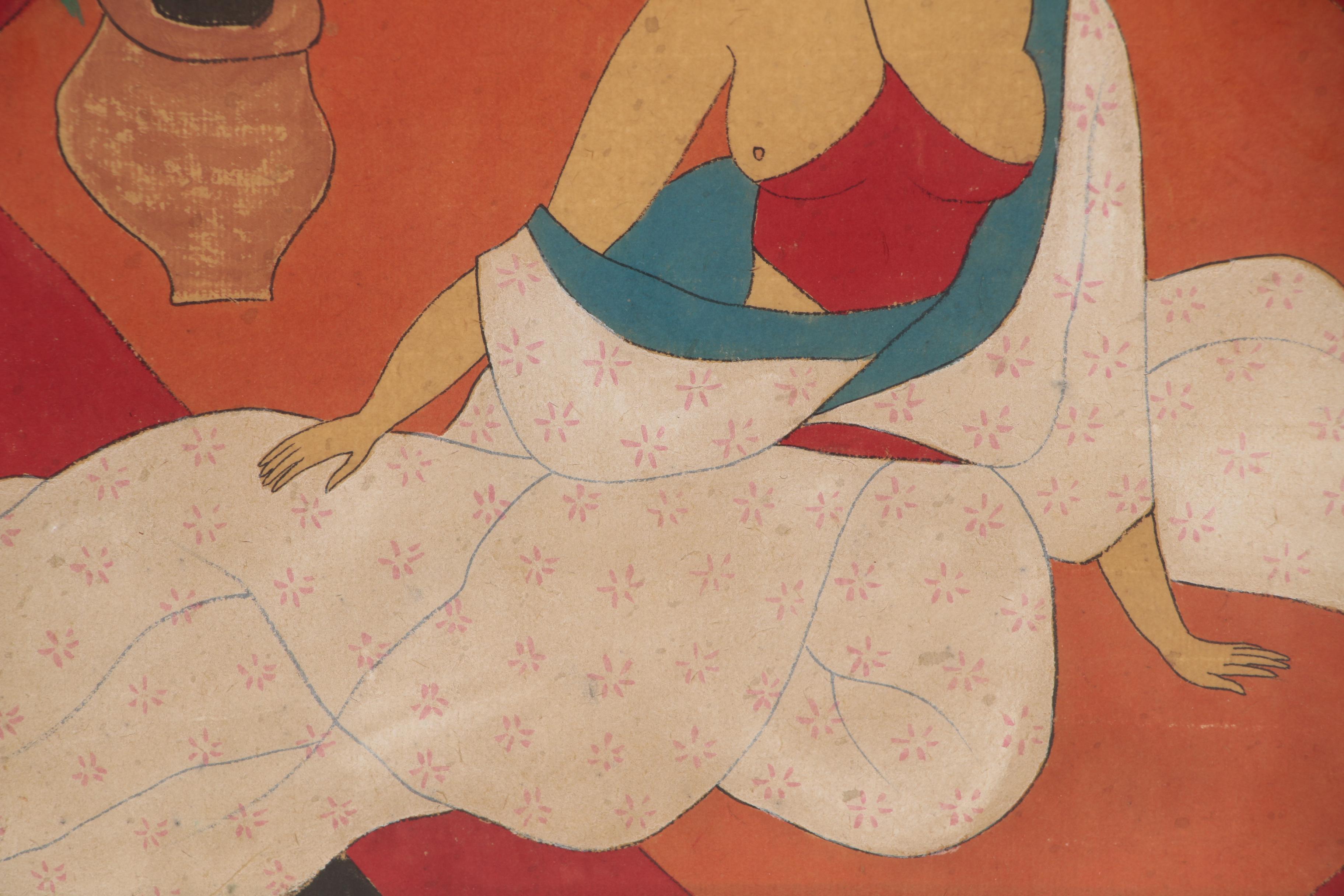 Mo Nong Gouache Painting of Chinese Woman