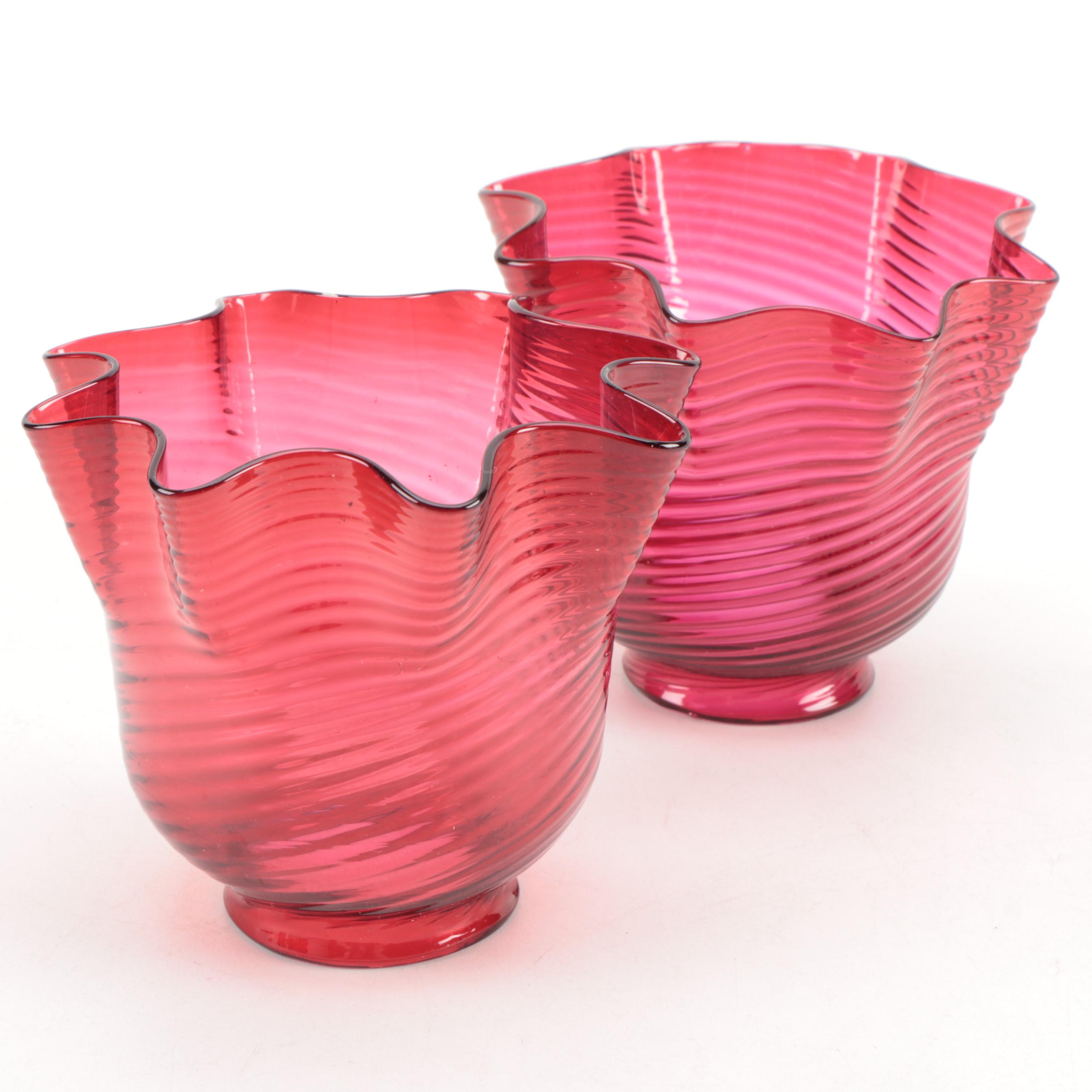 Cranberry Glass Lamp Shades