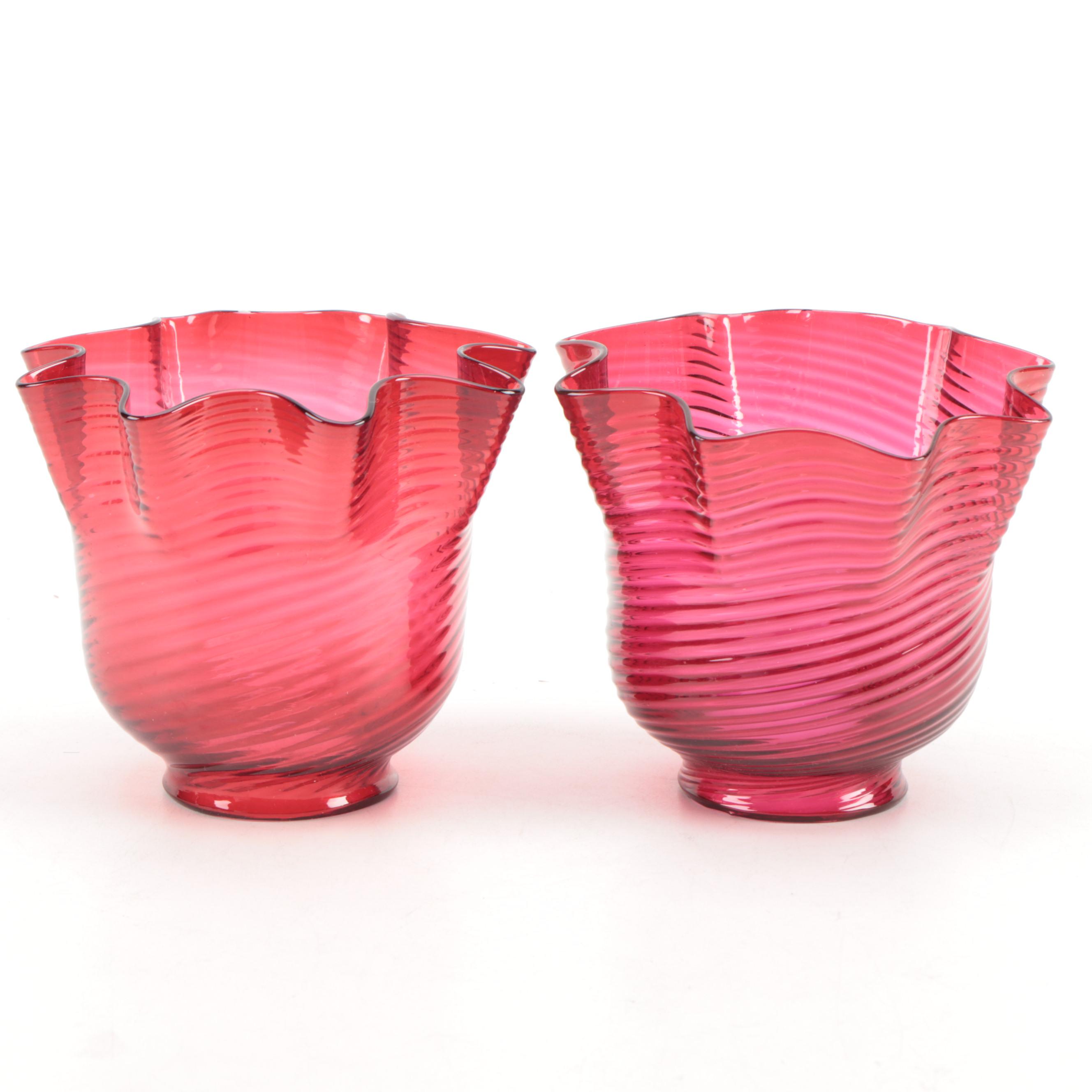 Cranberry Glass Lamp Shades