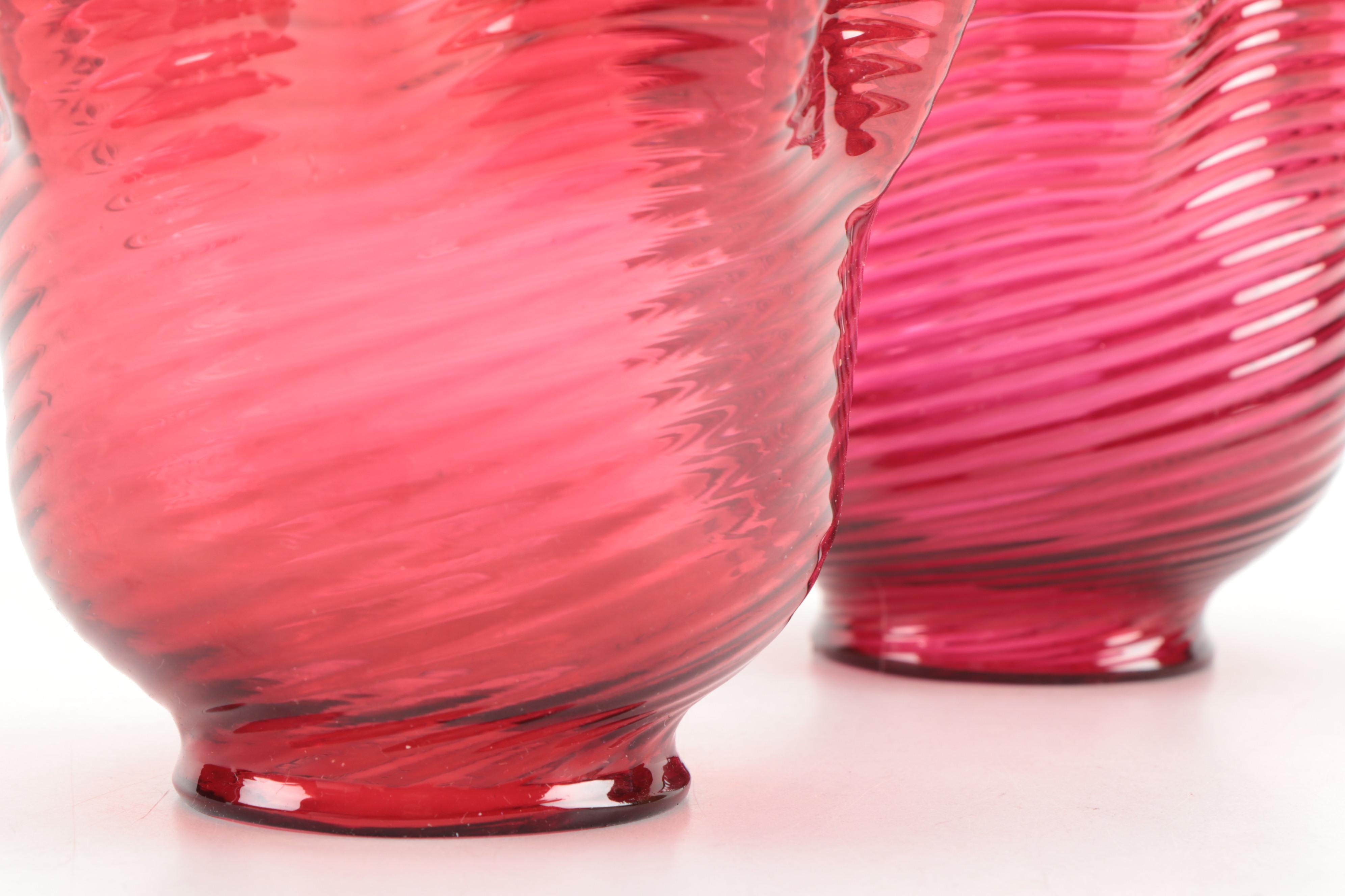 Cranberry Glass Lamp Shades