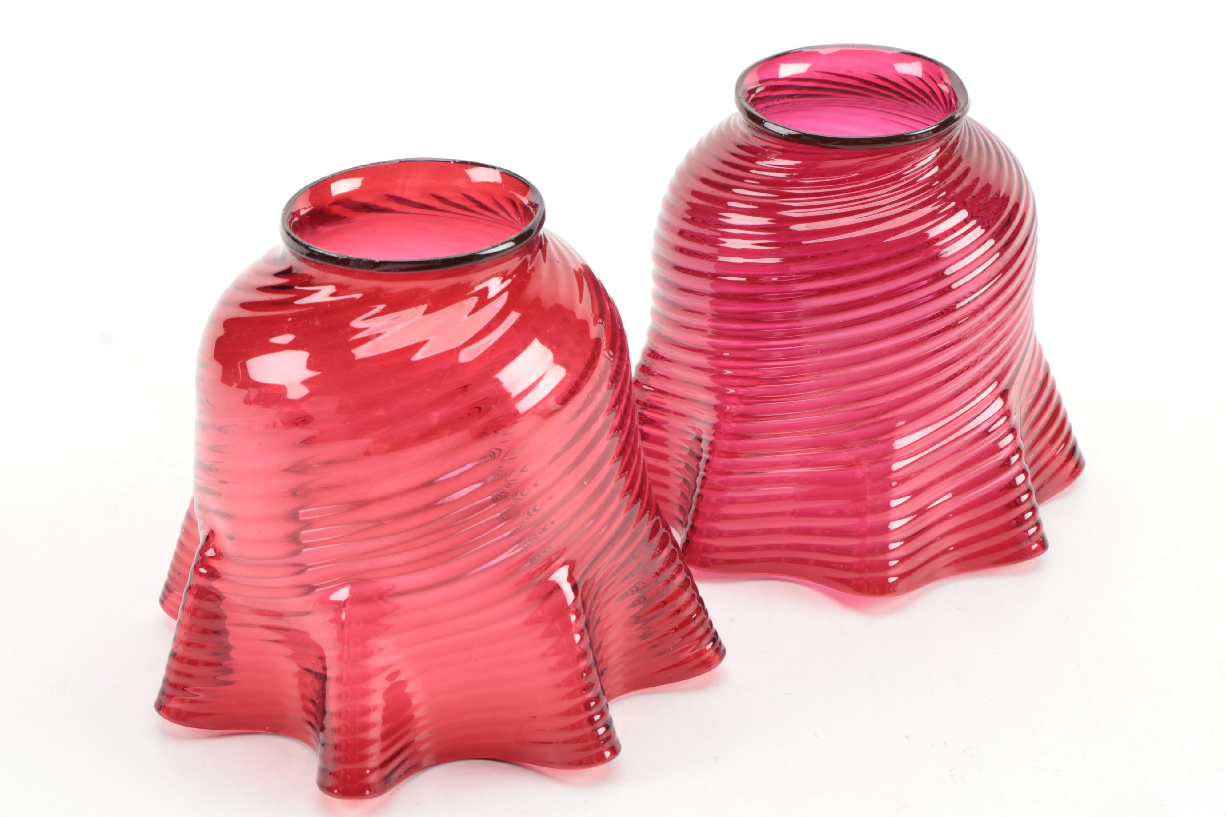 Cranberry Glass Lamp Shades
