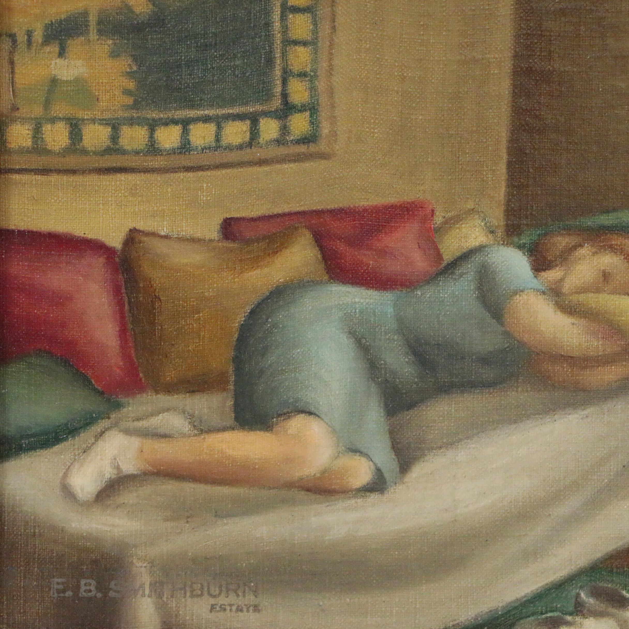 Florence B. Smithburn Oil Painting of Interior Space