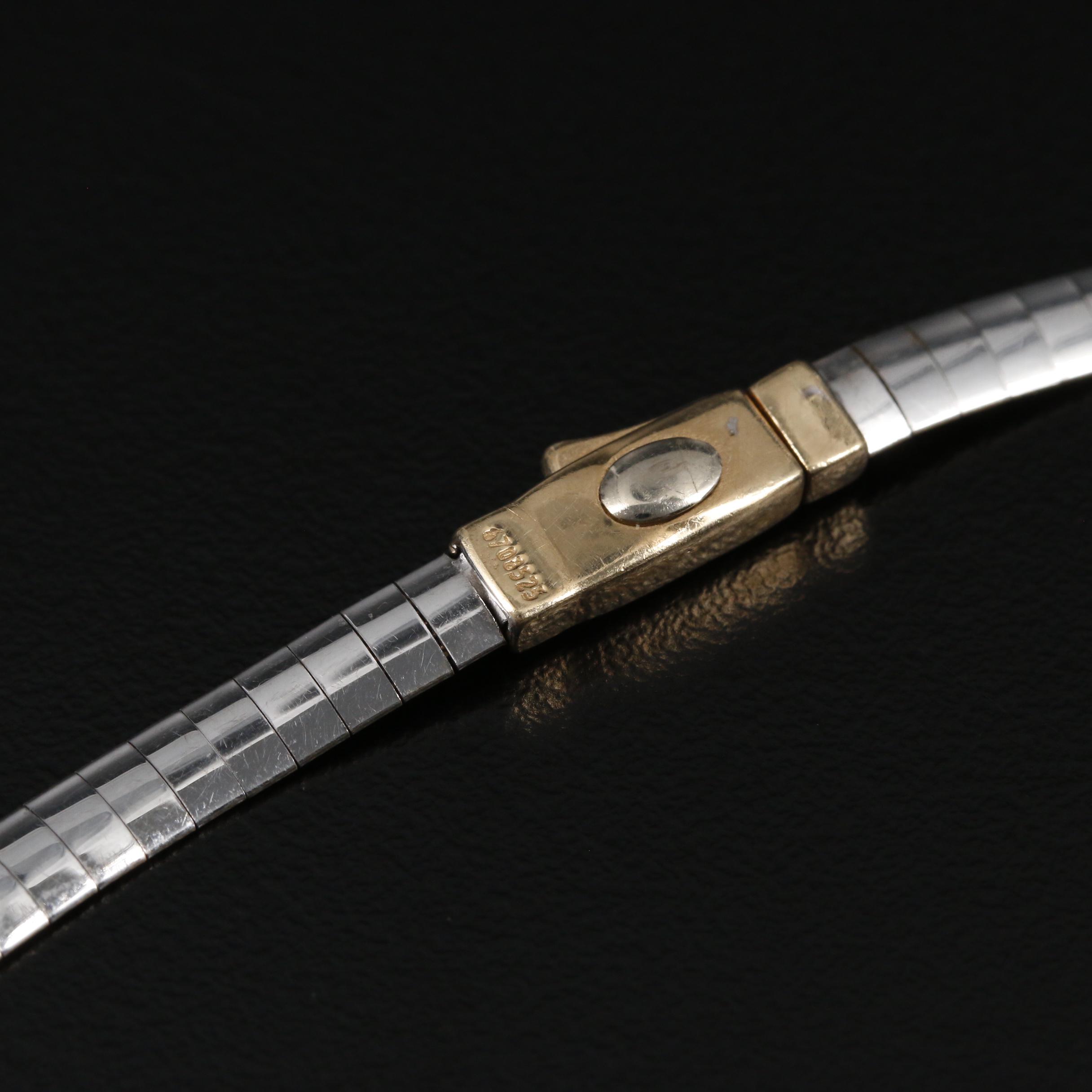 14K Gold Reversible Omega Chain with Ocean Theme Slide Pendant Necklace