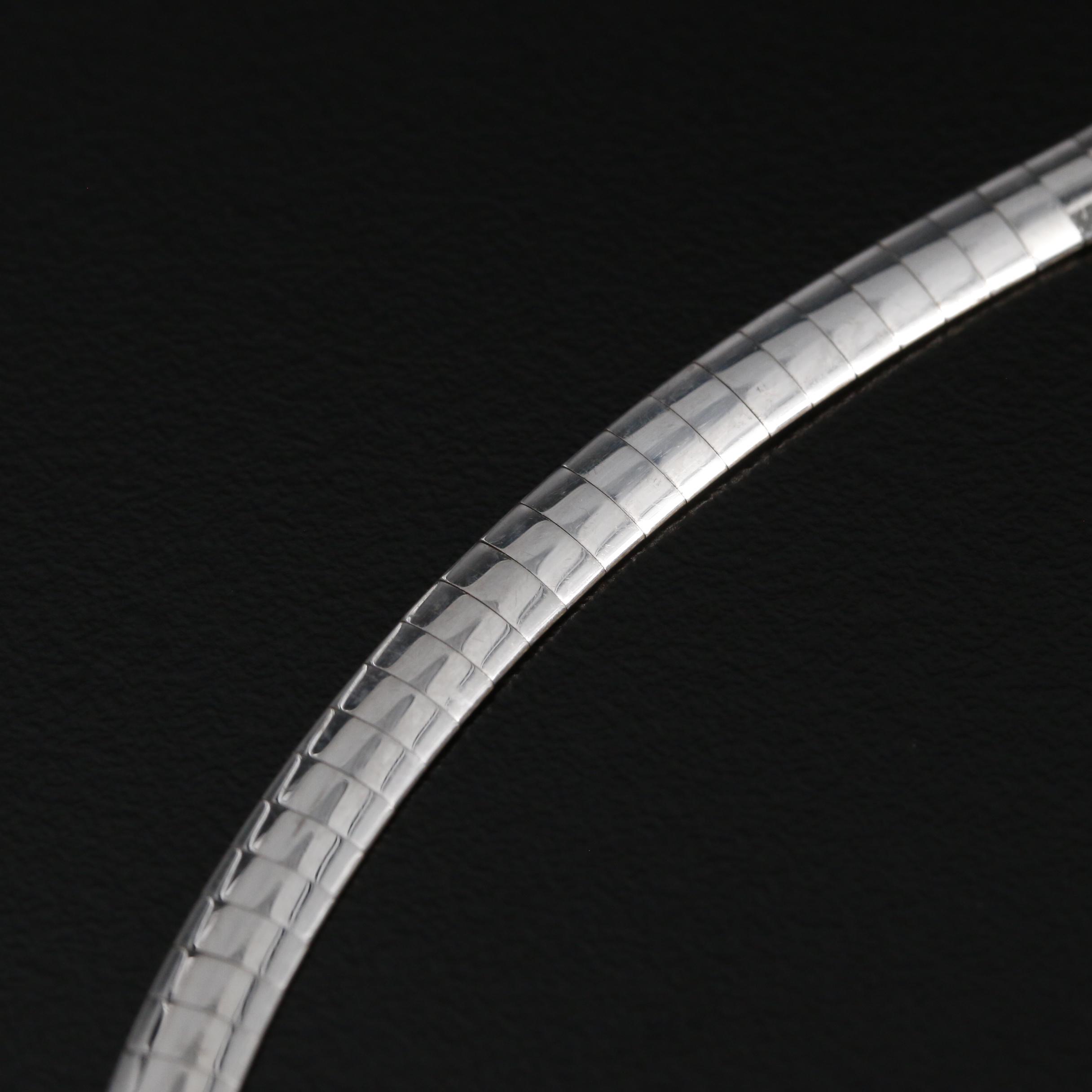 14K Gold Reversible Omega Chain with Ocean Theme Slide Pendant Necklace