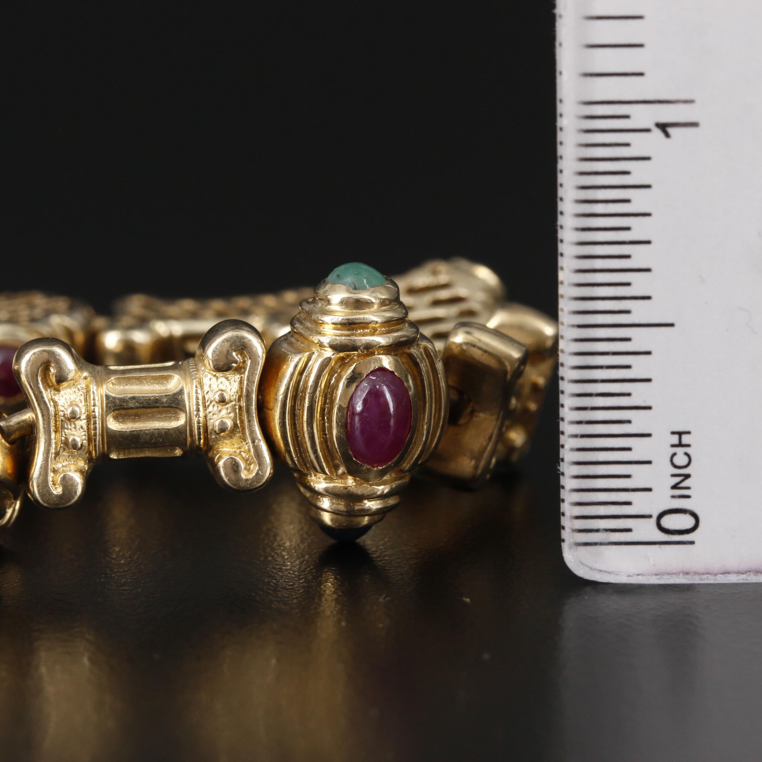 Citra 14K Yellow Gold Sapphire, Ruby and Emerald Bracelet