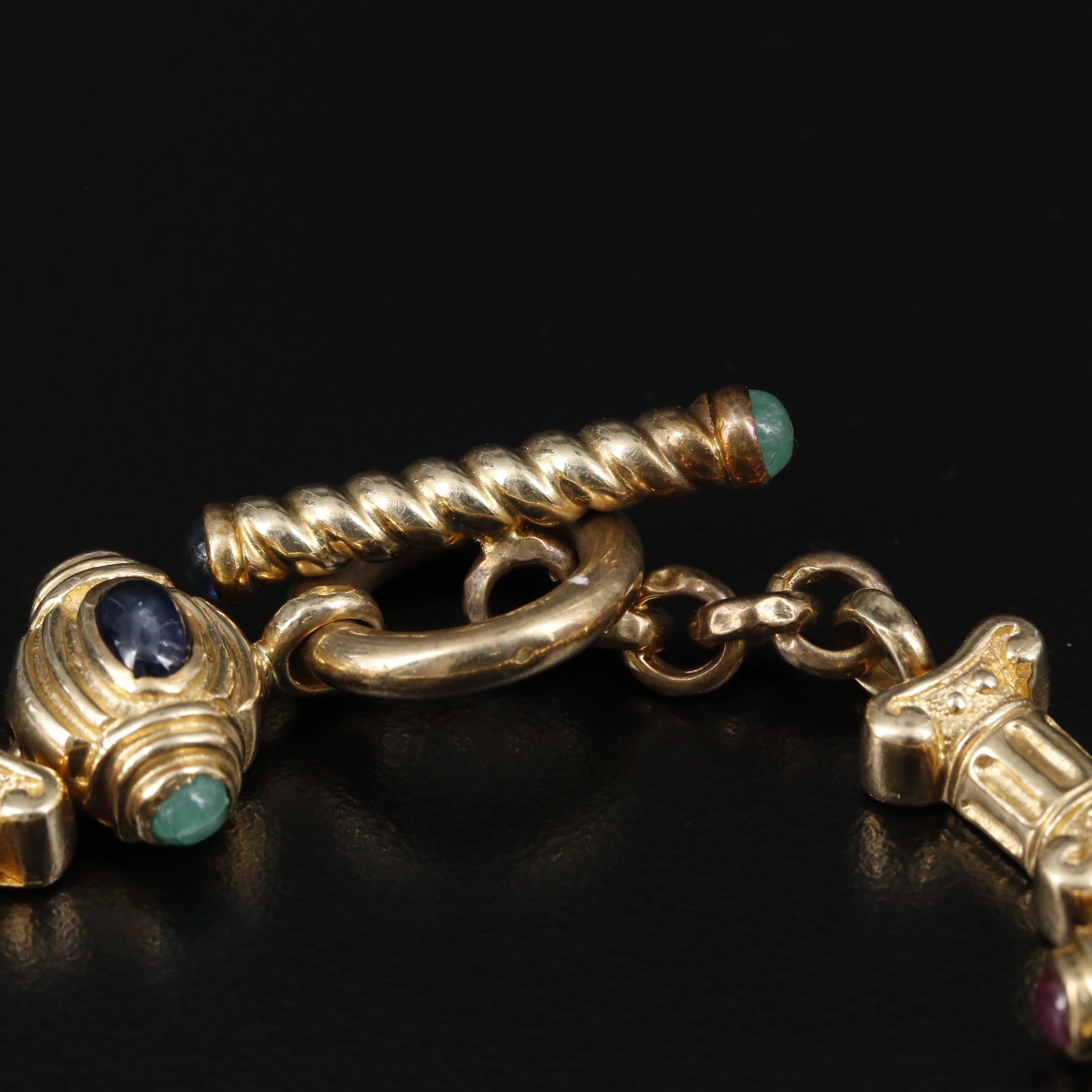 Citra 14K Yellow Gold Sapphire, Ruby and Emerald Bracelet