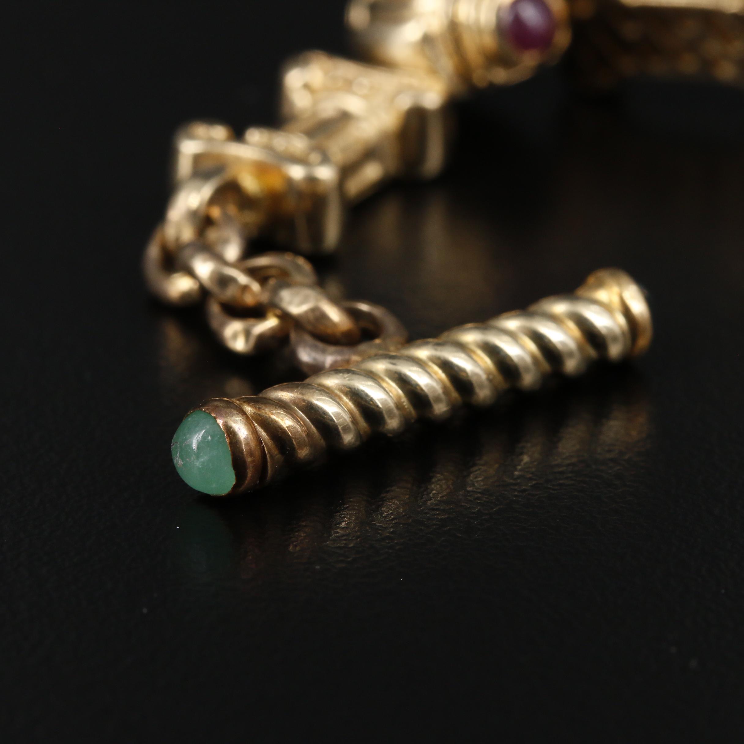 Citra 14K Yellow Gold Sapphire, Ruby and Emerald Bracelet