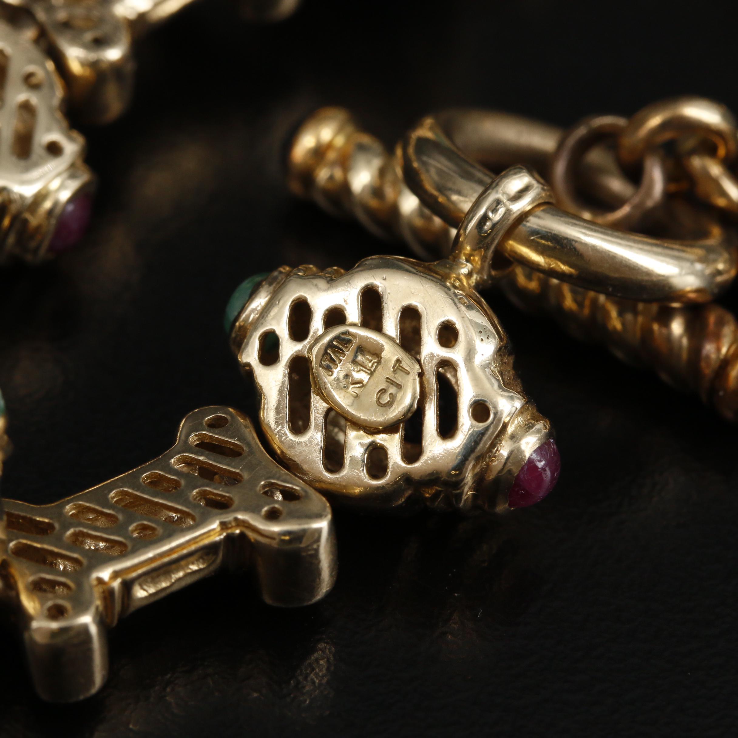 Citra 14K Yellow Gold Sapphire, Ruby and Emerald Bracelet