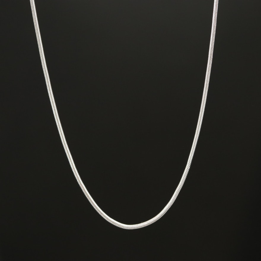 14K White Gold Snake Chain Necklace