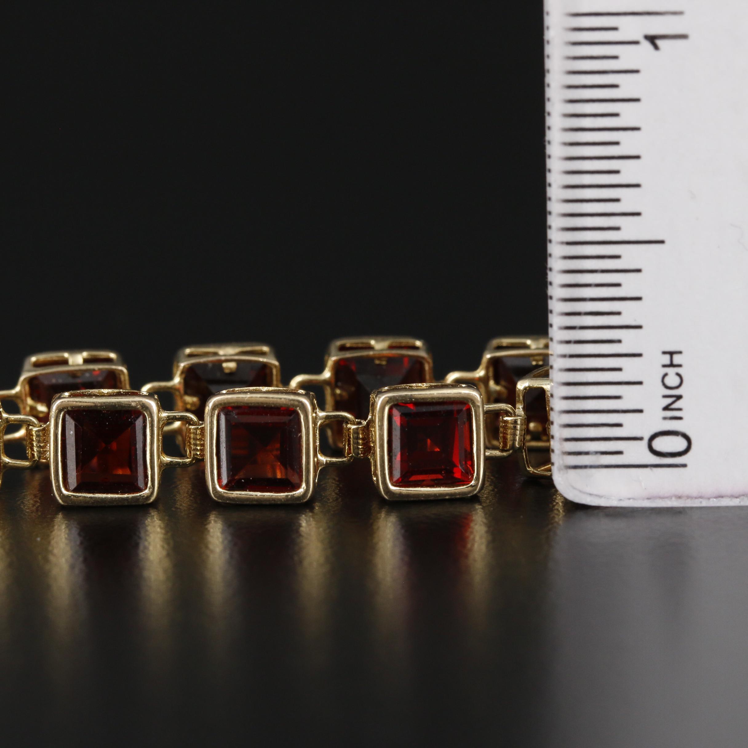 10K and 14K Gold Garnet Bracelets