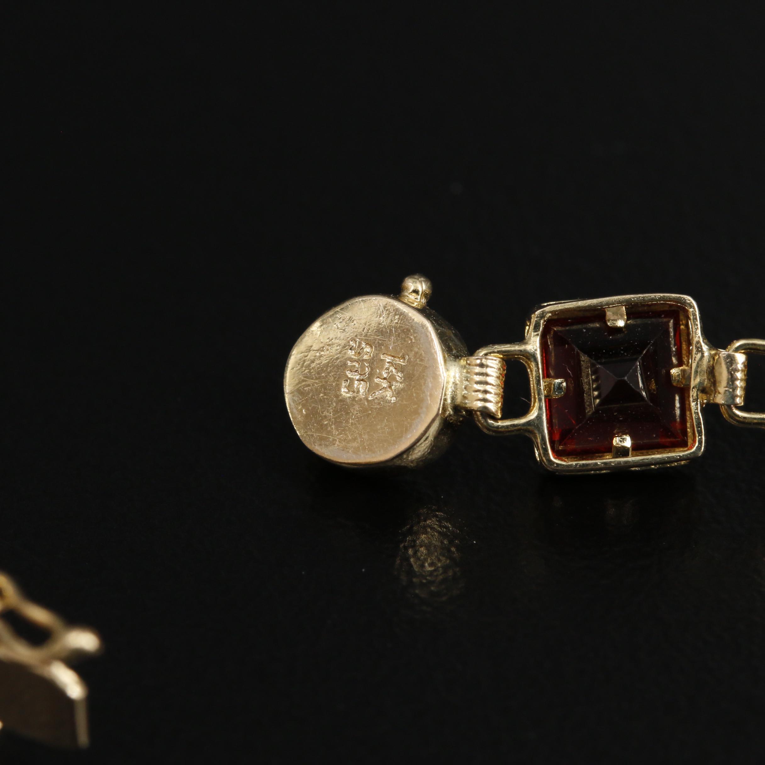 10K and 14K Gold Garnet Bracelets