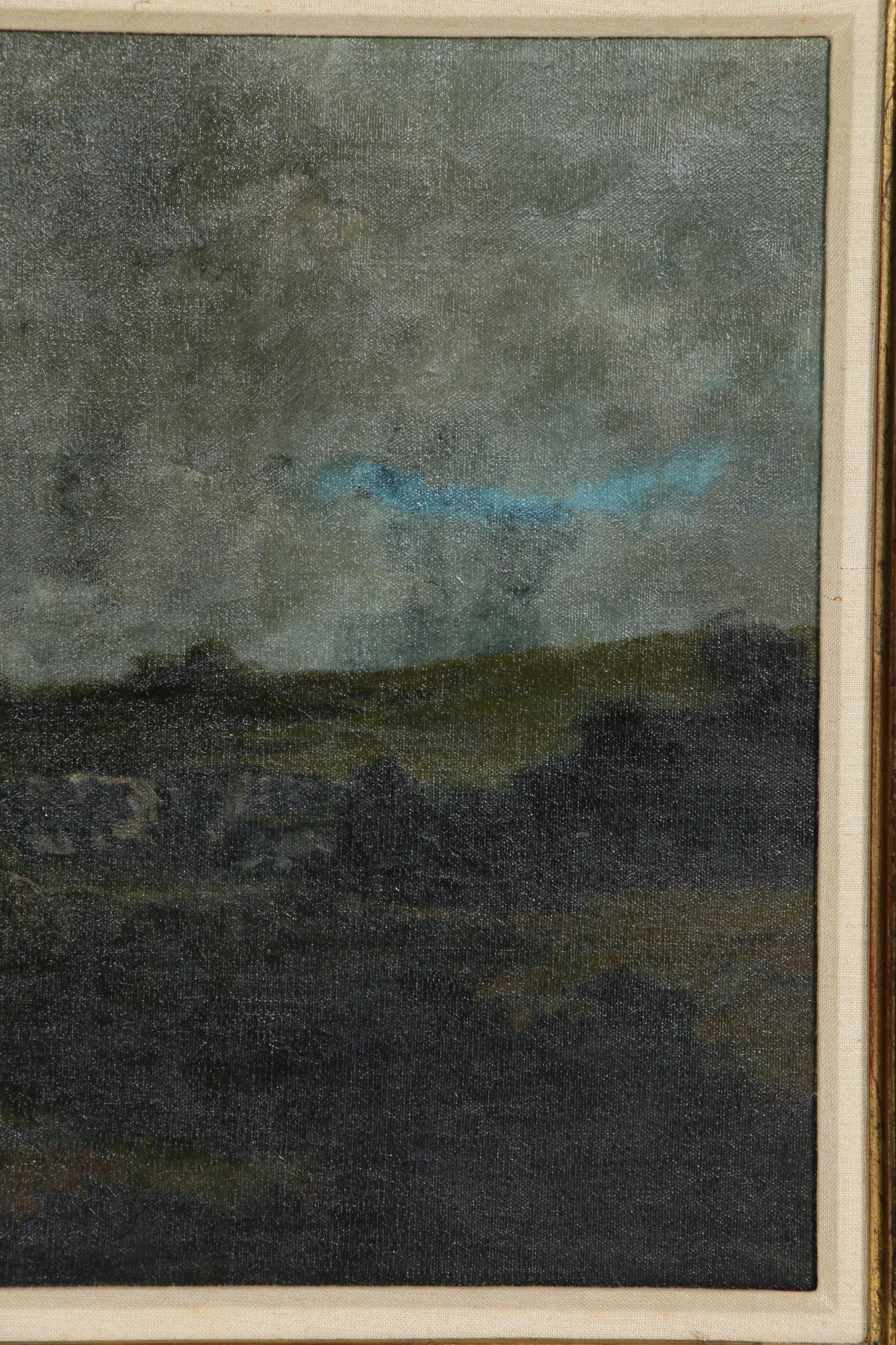 Stephen Woodburn Rocky Field Landscape Oil Painting, Mid to Late 20th Century