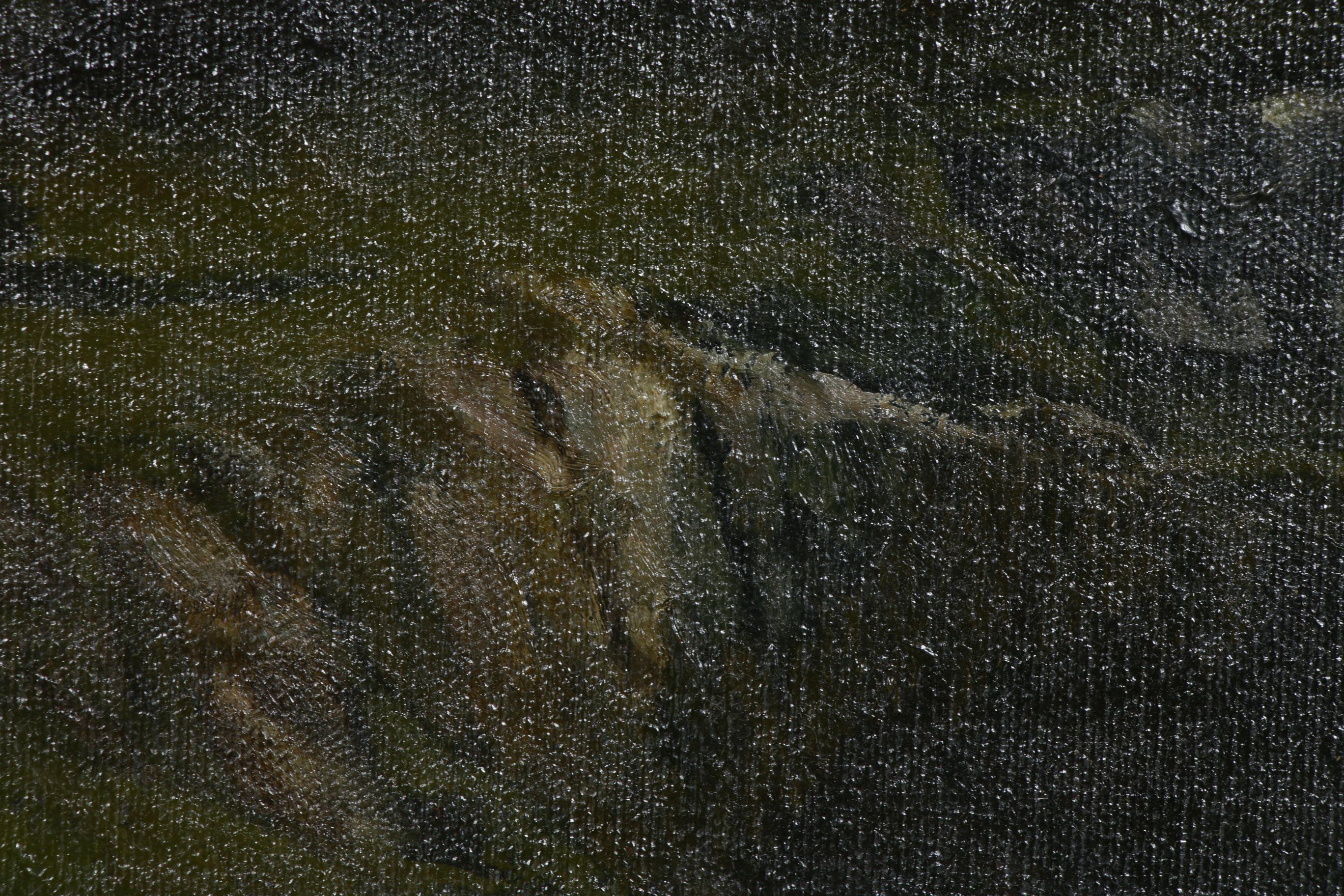 Stephen Woodburn Rocky Field Landscape Oil Painting, Mid to Late 20th Century