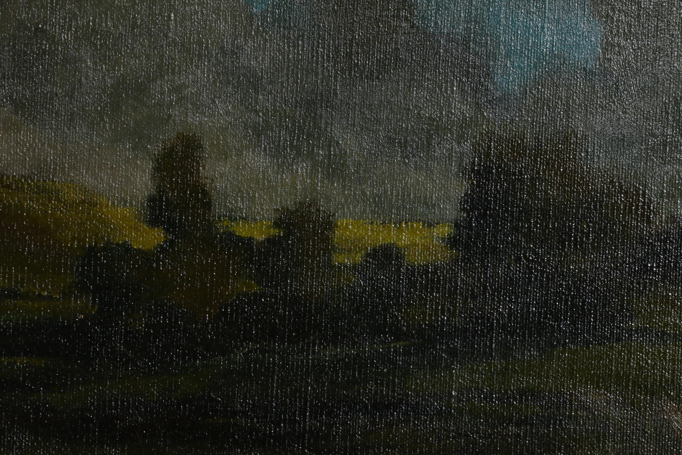 Stephen Woodburn Rocky Field Landscape Oil Painting, Mid to Late 20th Century