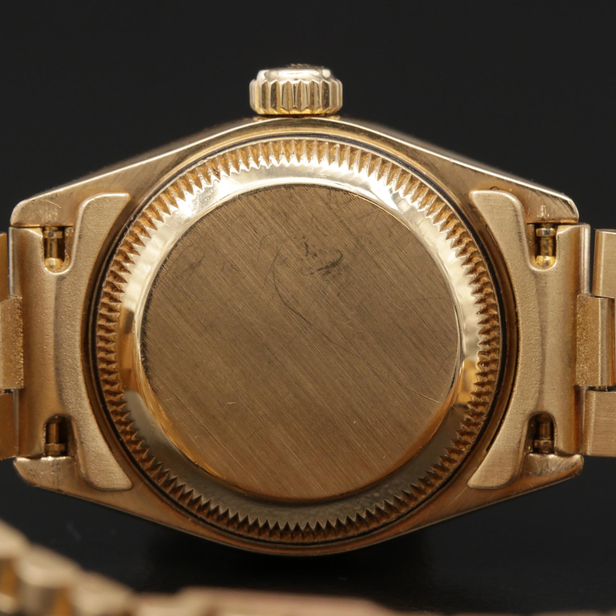 1990 Rolex Datejust 18K Gold and Diamond Dial Automatic Watch