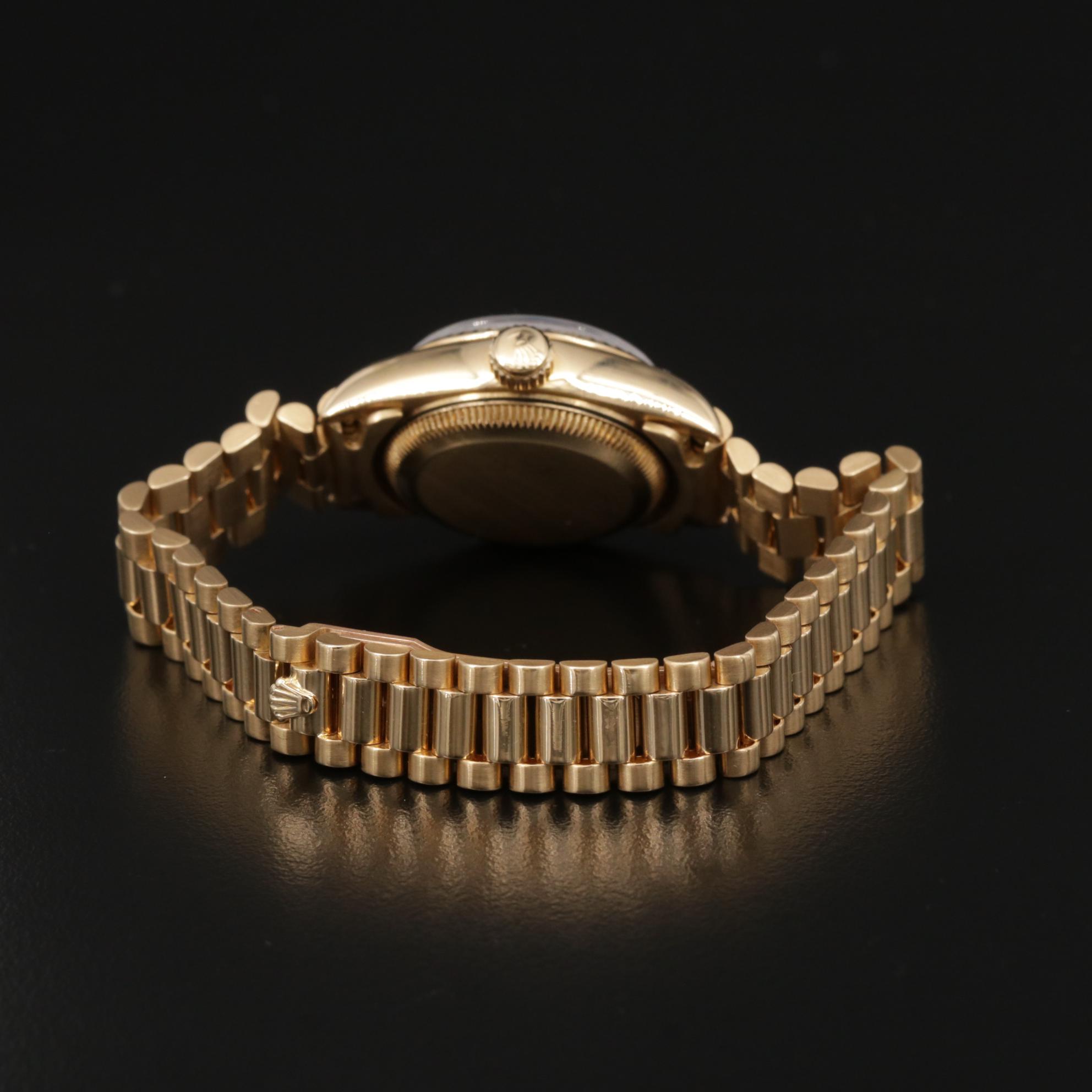 1990 Rolex Datejust 18K Gold and Diamond Dial Automatic Watch