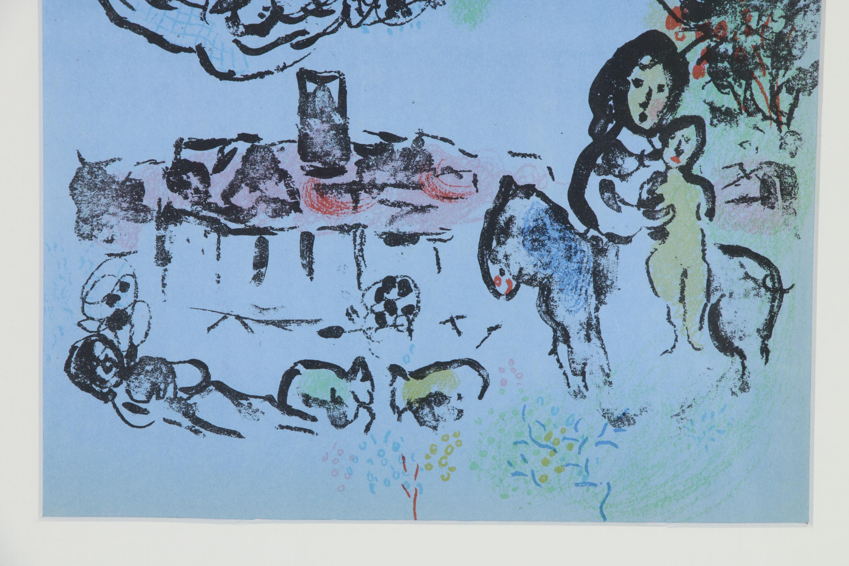 Marc Chagall Color Lithograph "Nocturne in Venice", 1963