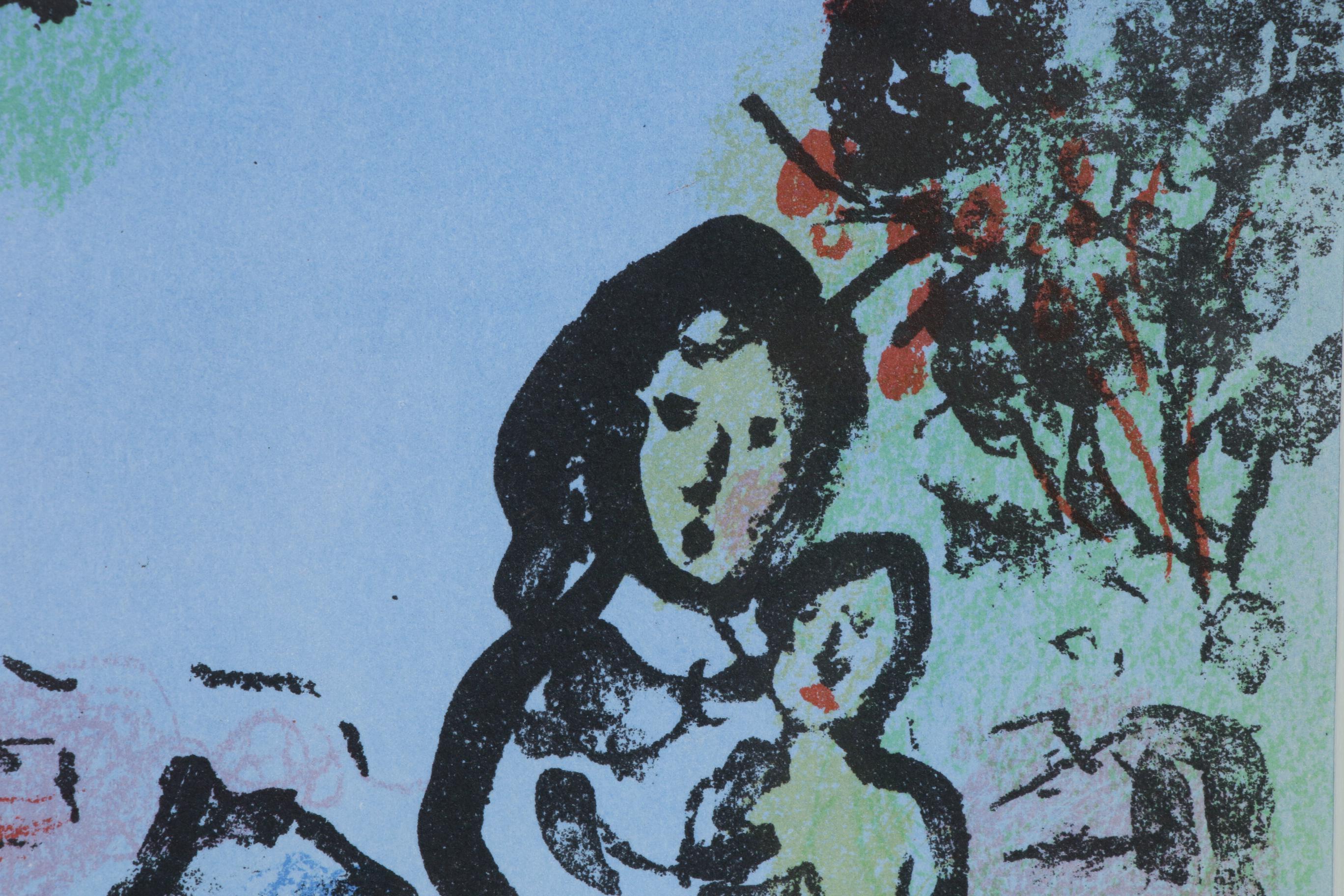 Marc Chagall Color Lithograph "Nocturne in Venice", 1963