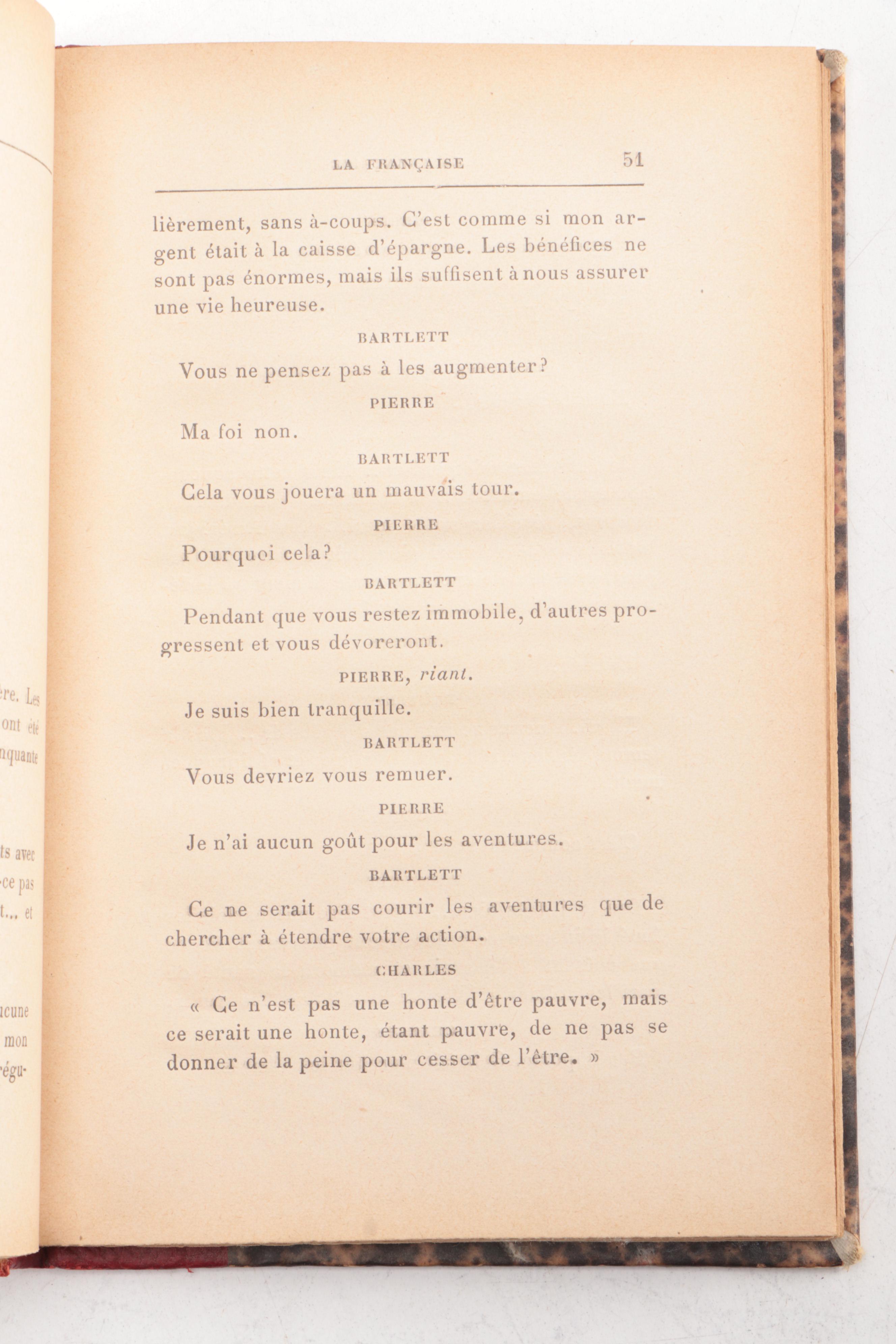 1907 "La Française Comédie En Trois Actes" by Eugene Brieux