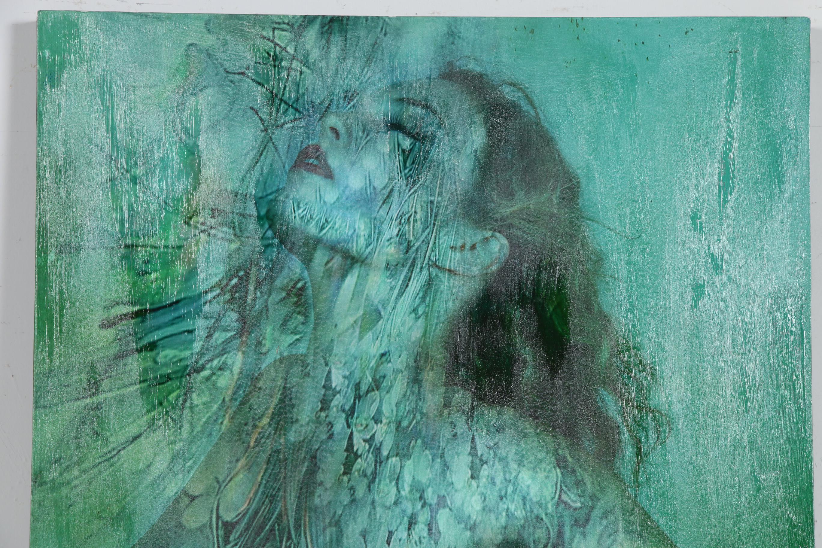 Chad Awalt Figural Embellished Offset Lithograph