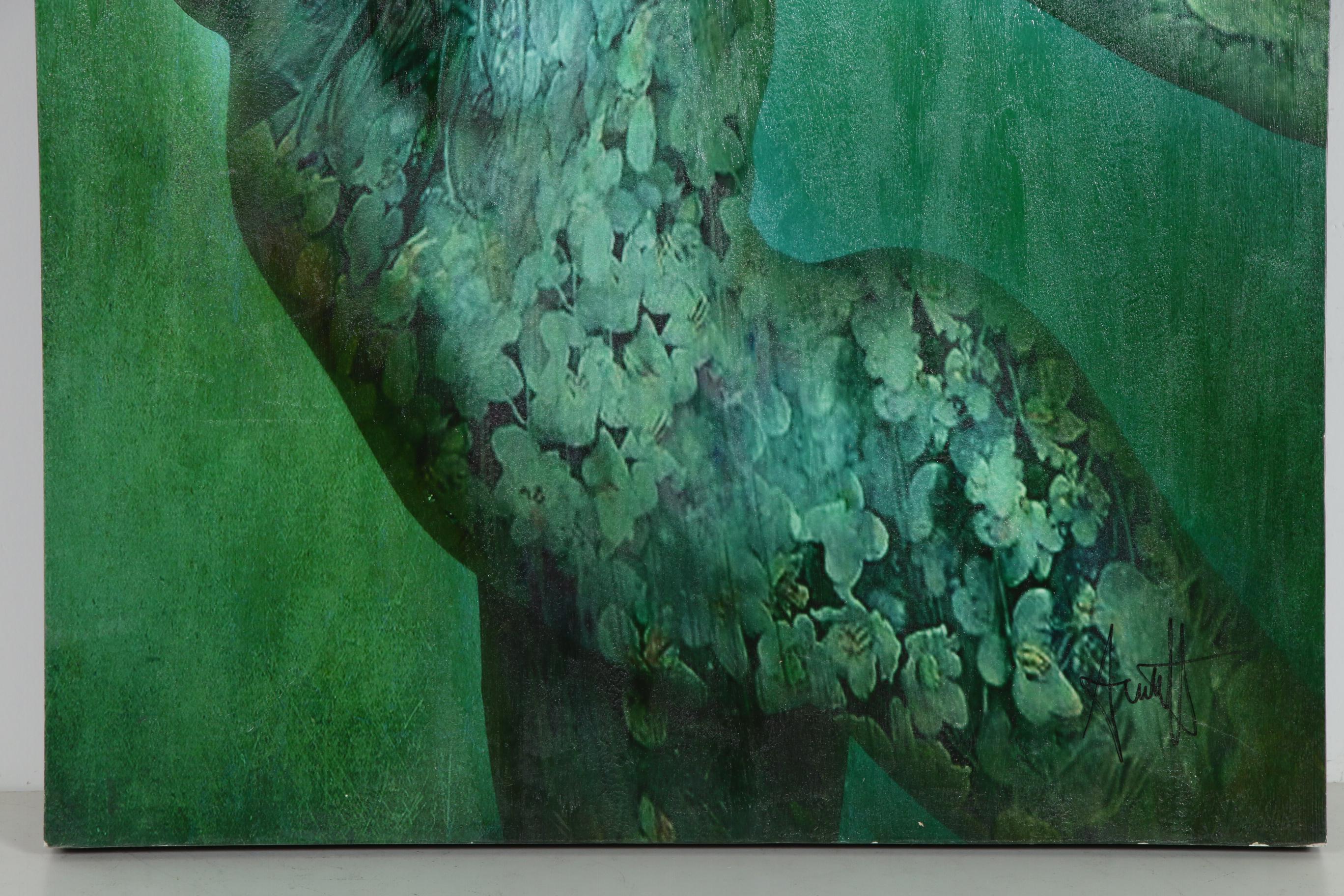 Chad Awalt Figural Embellished Offset Lithograph