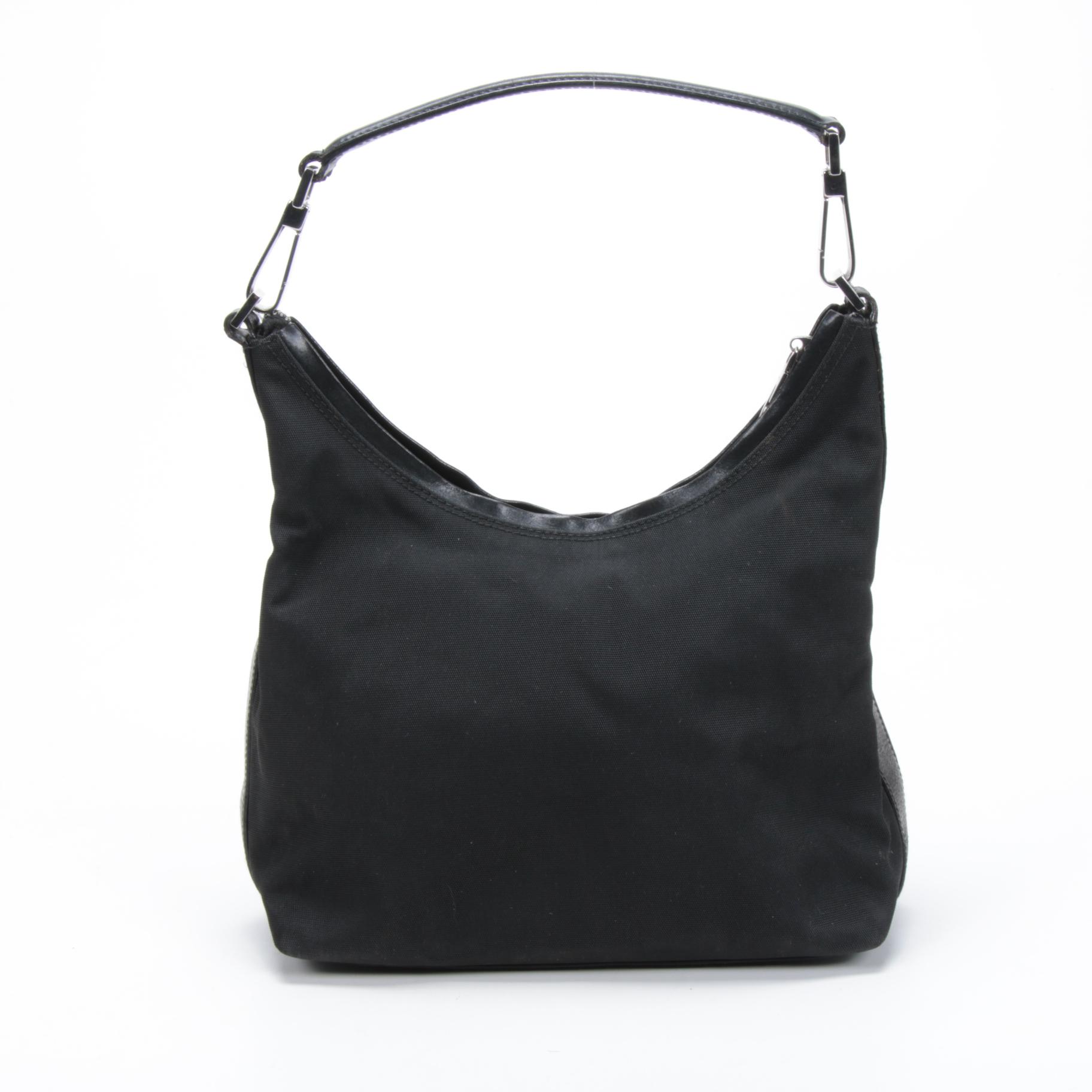 Gucci Black Canvas and Leather Shoulder Bag