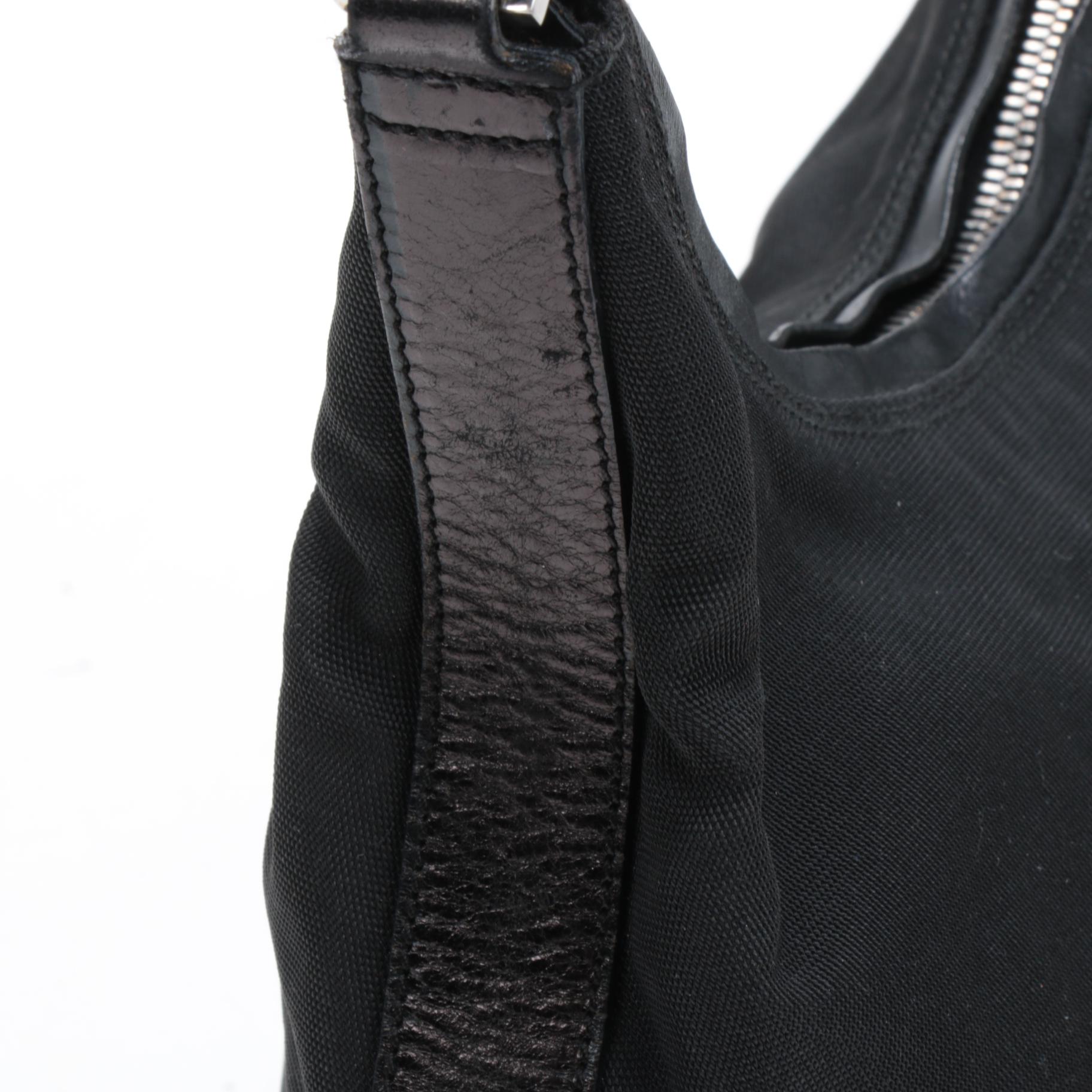 Gucci Black Canvas and Leather Shoulder Bag