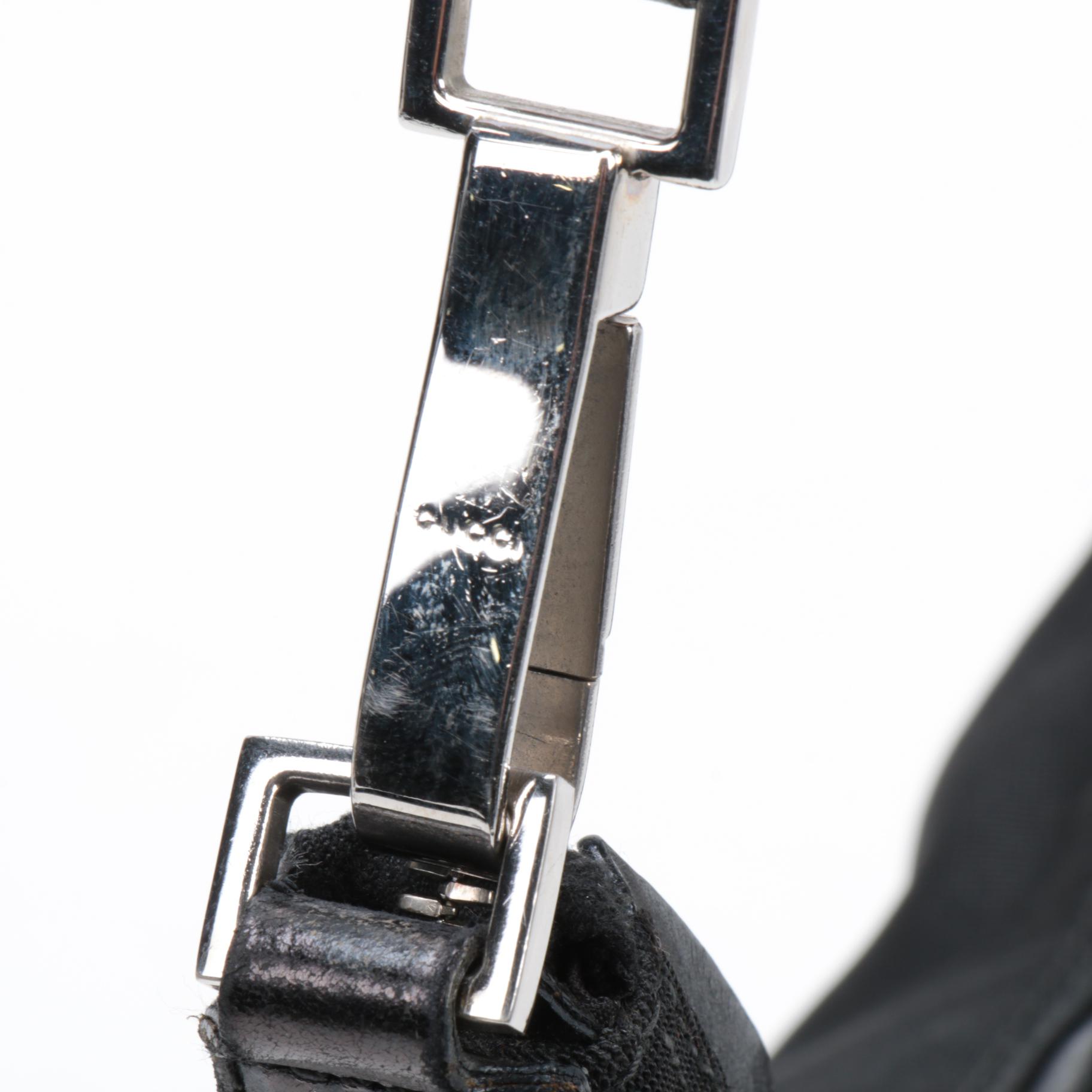 Gucci Black Canvas and Leather Shoulder Bag