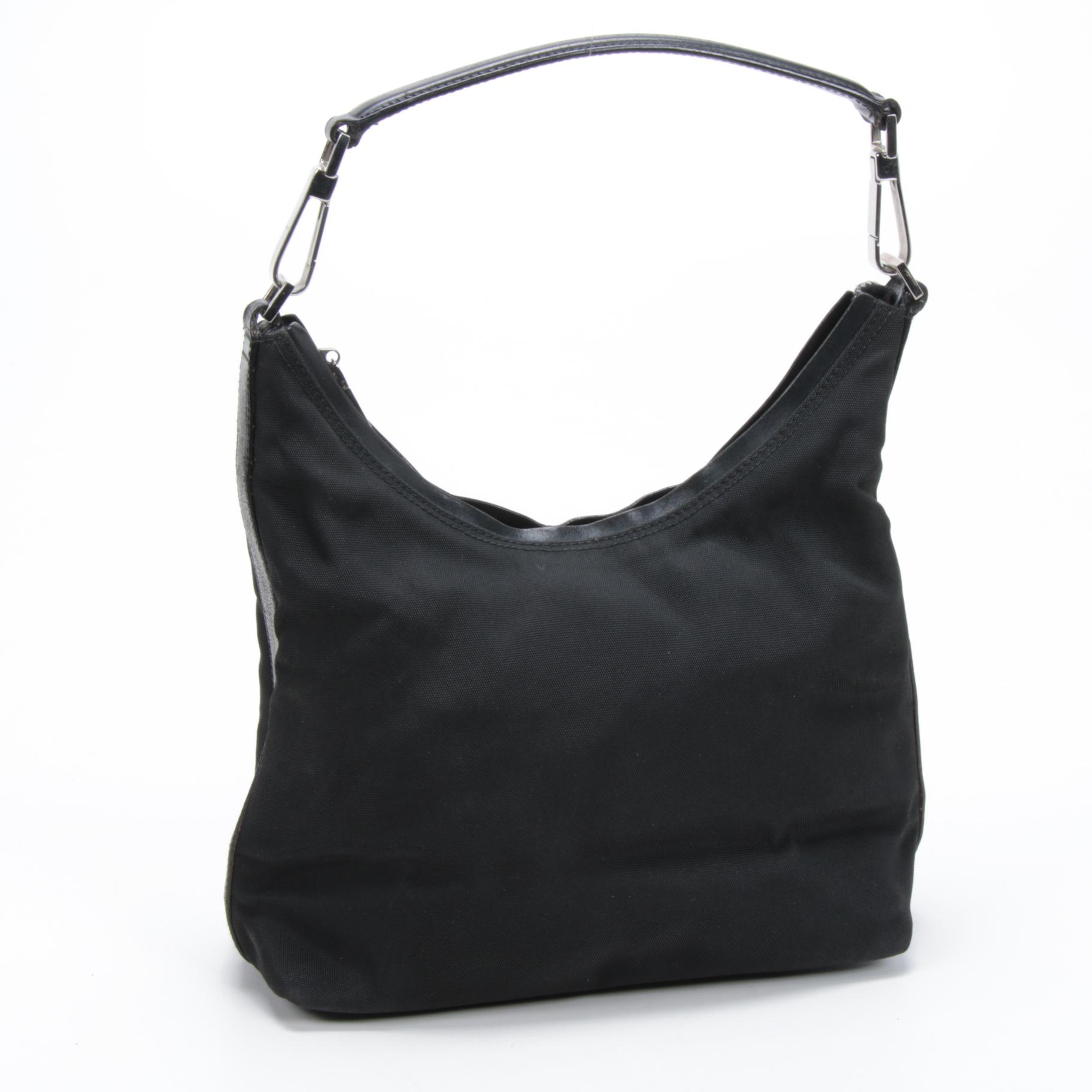 Gucci Black Canvas and Leather Shoulder Bag