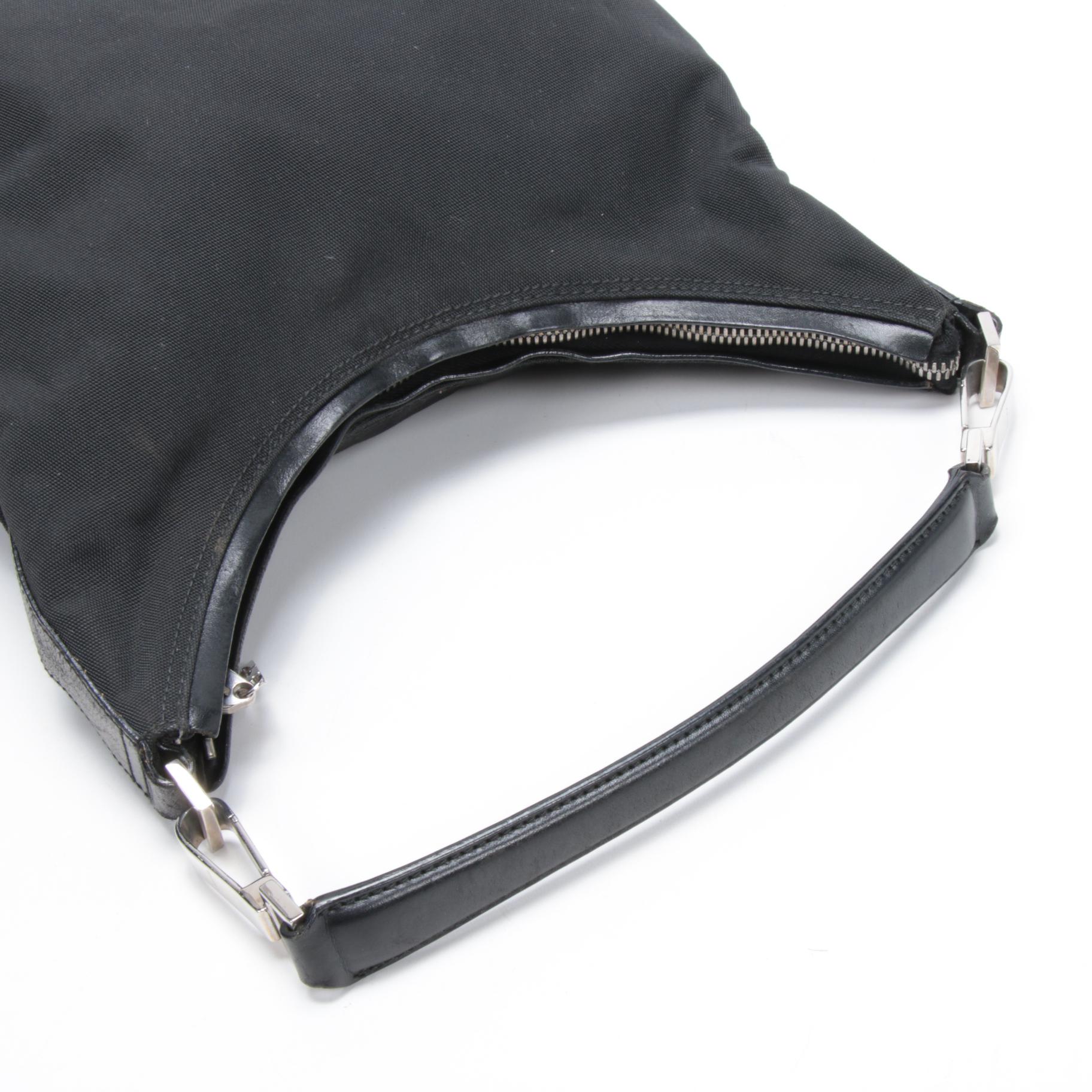 Gucci Black Canvas and Leather Shoulder Bag