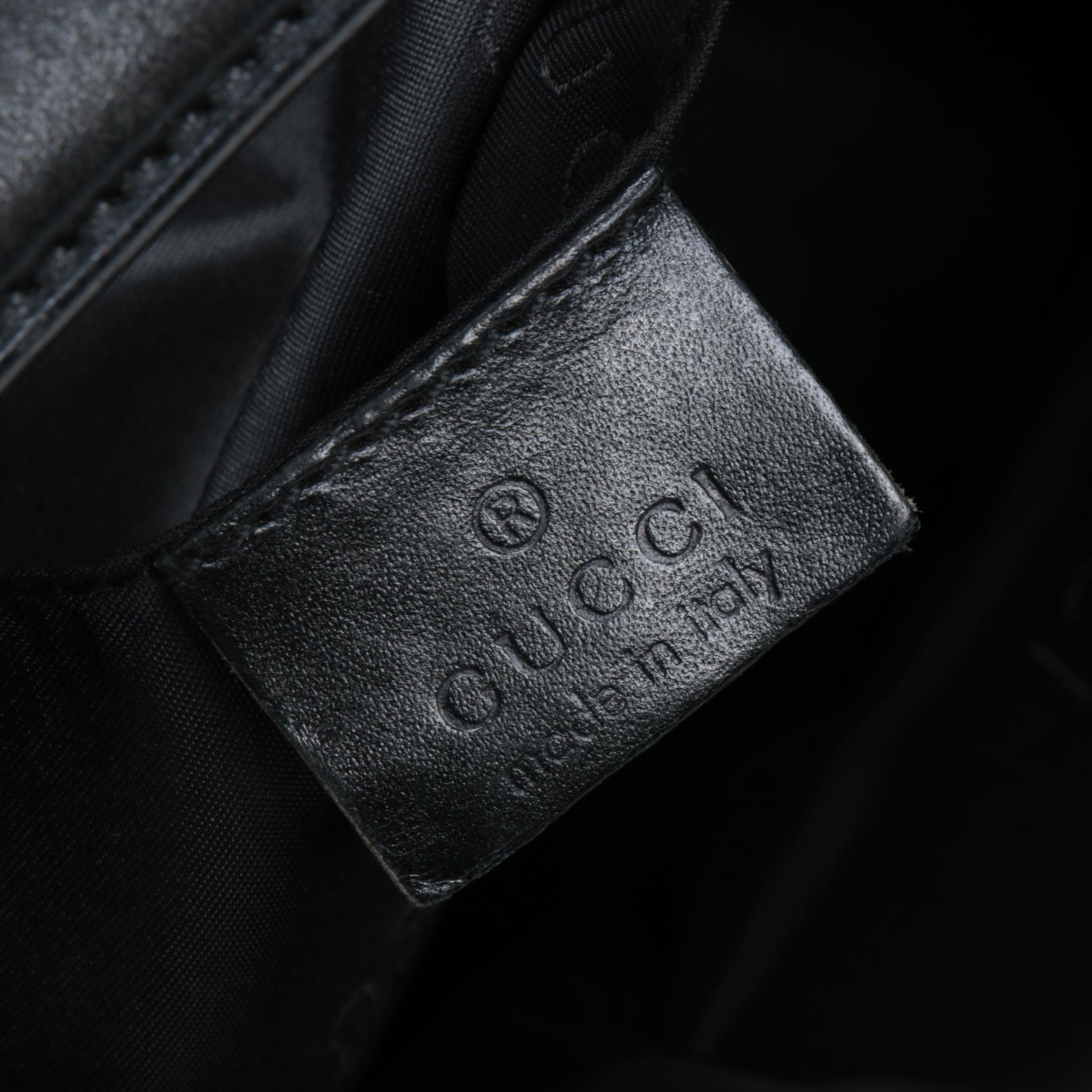 Gucci Black Canvas and Leather Shoulder Bag