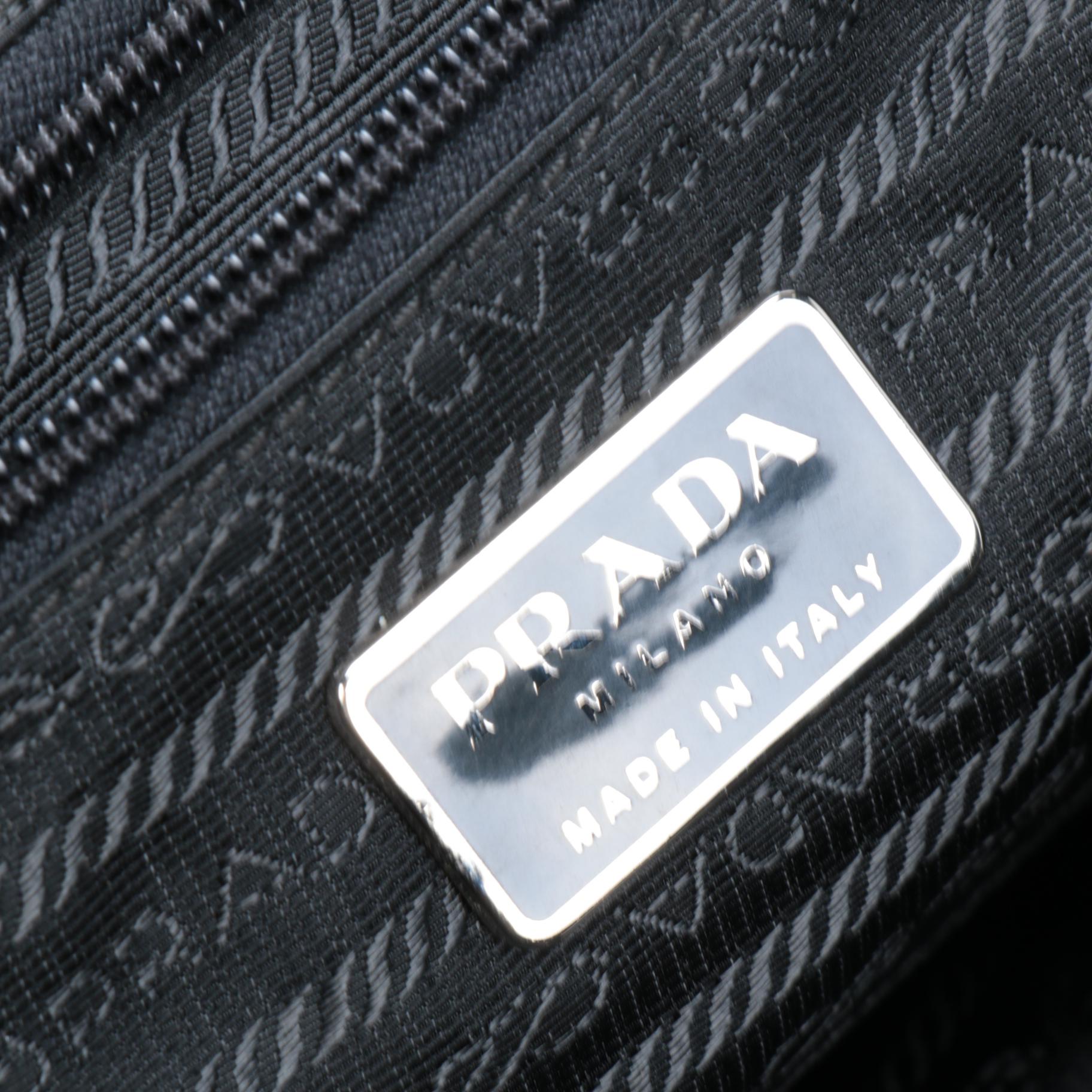 Prada Black Tessuto Nylon and Leather Backpack