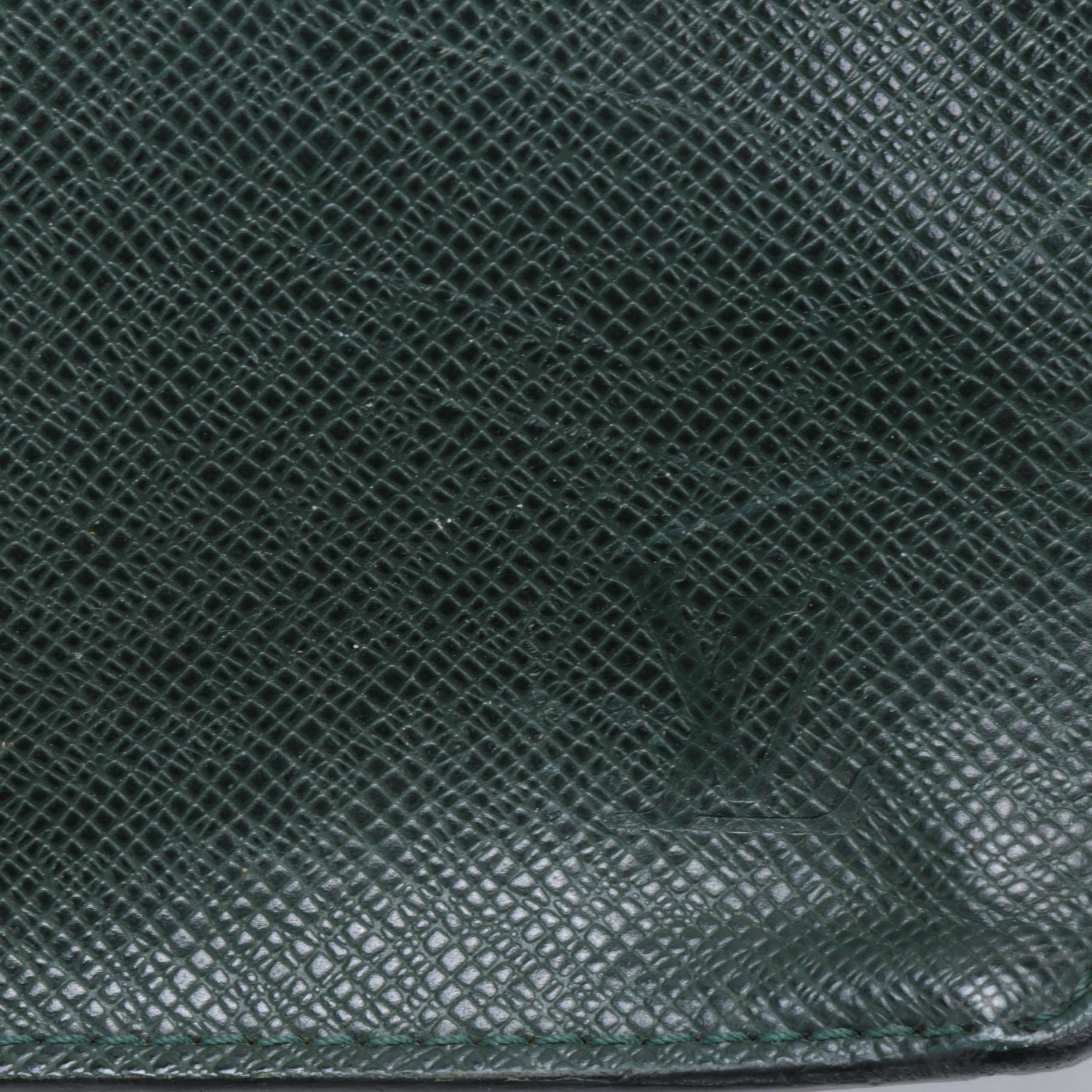 Louis Vuitton Epicea Green Taiga Porte-Document Angara Briefcase Bag