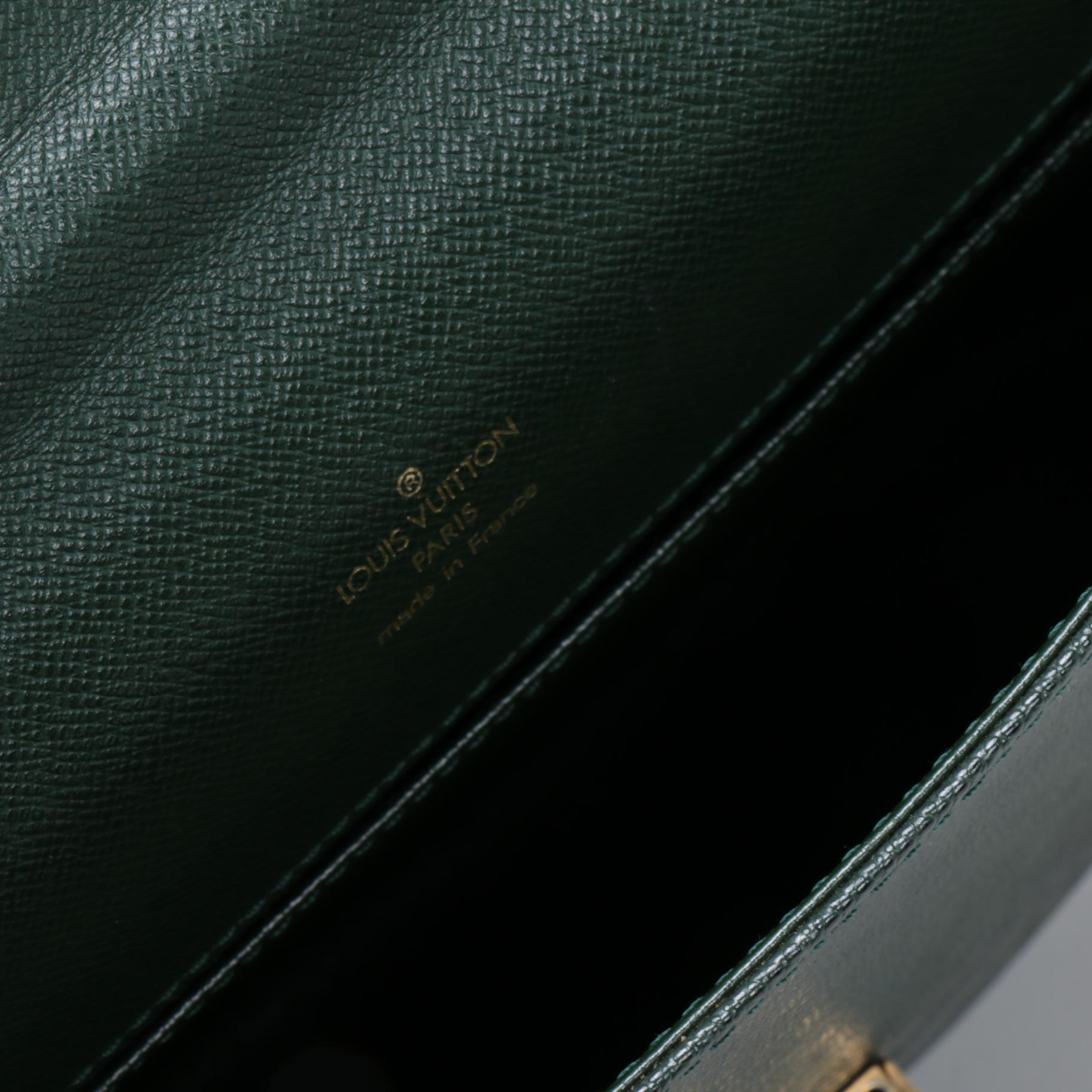 Louis Vuitton Epicea Green Taiga Porte-Document Angara Briefcase Bag