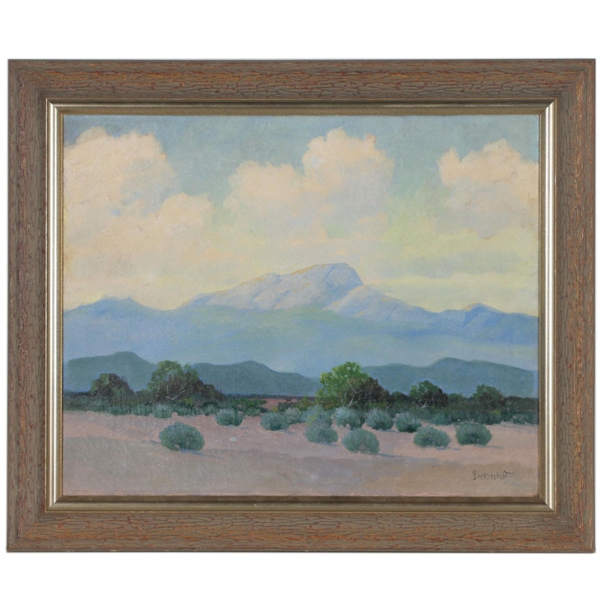 George Bickerstaff Desert Landscape Oil Painting