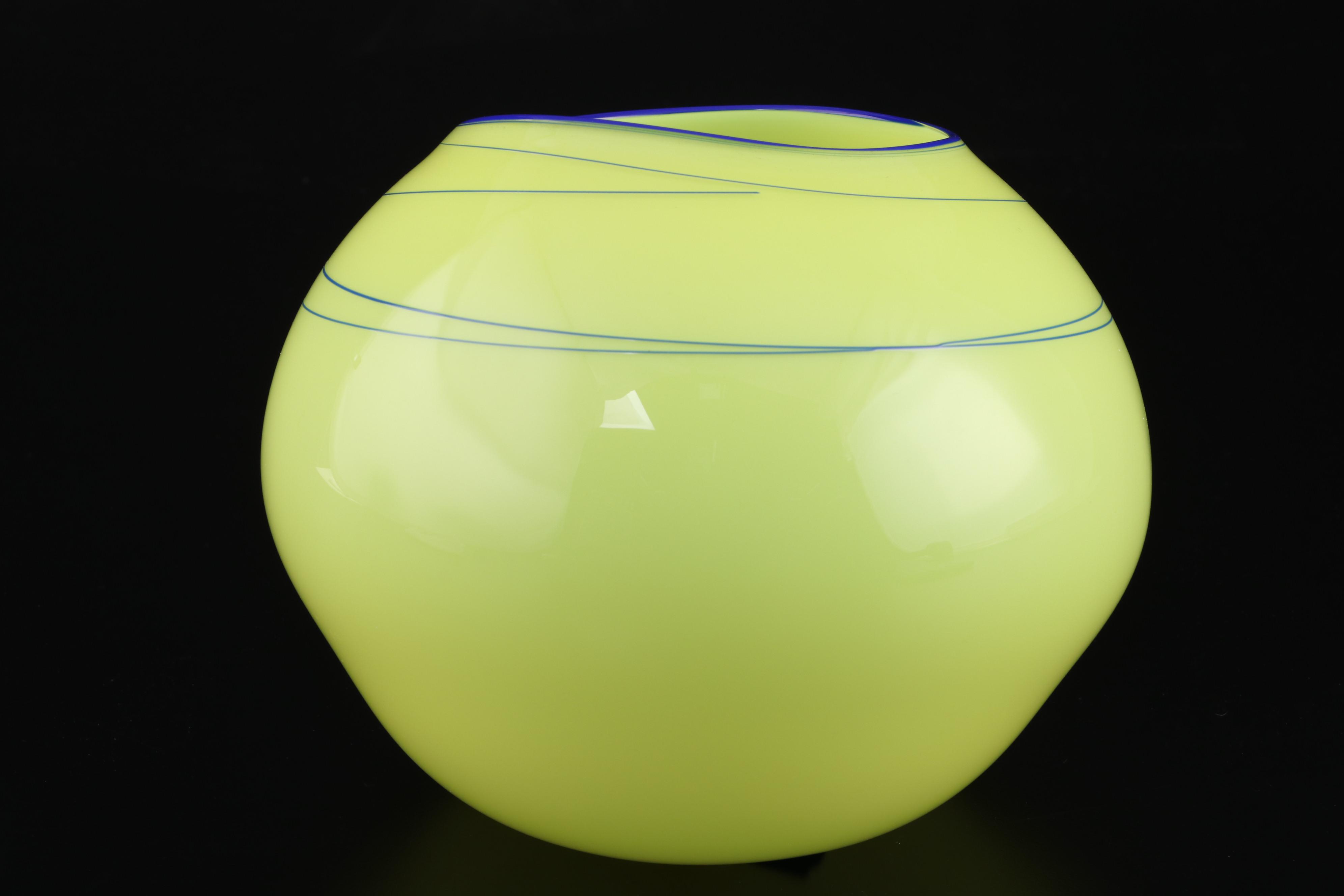 Dale Chihuly Studio Edition Art Glass "Citron Basket", 2002