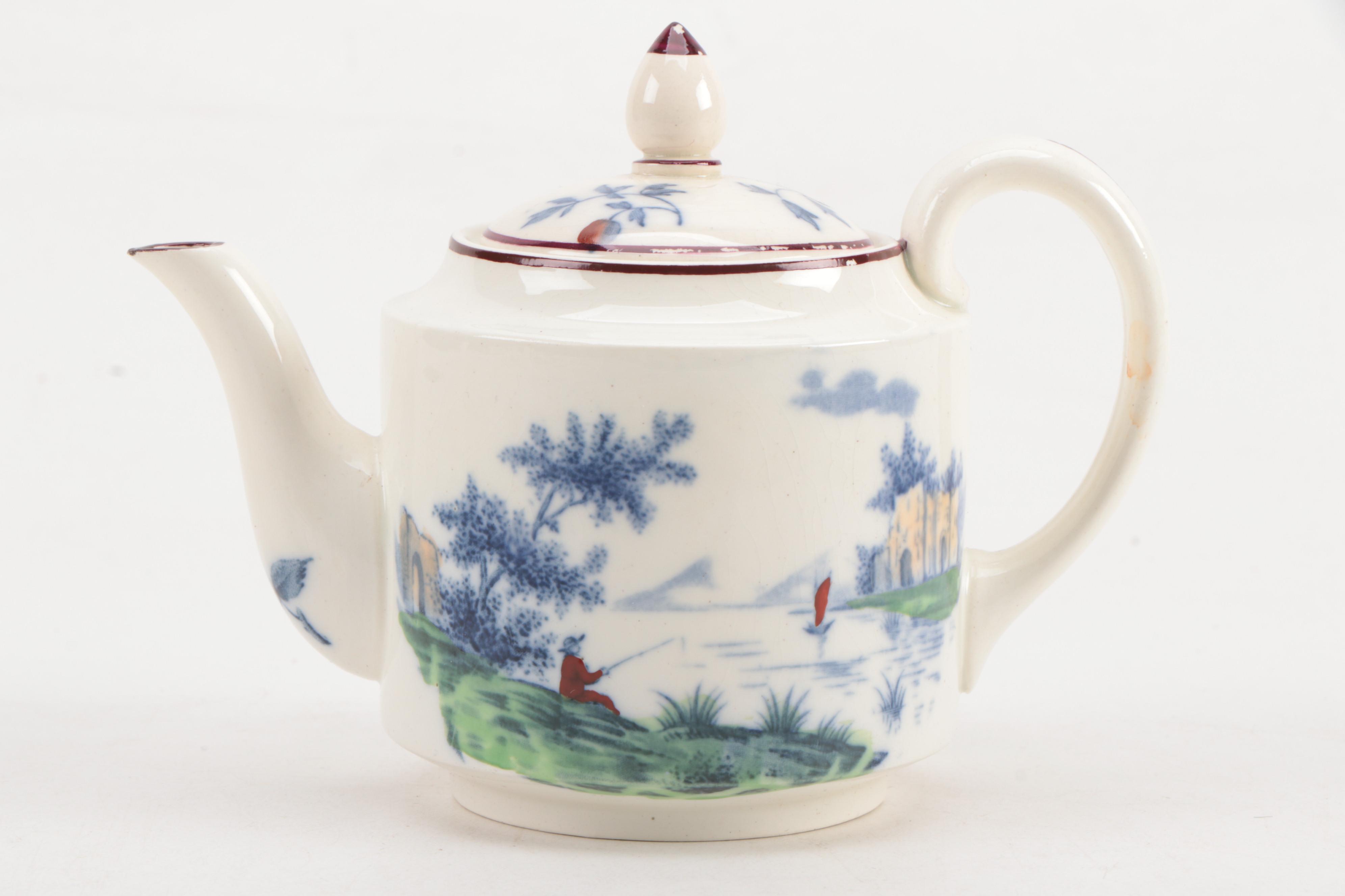 Wedgwood "River Scene" Tea Set with Copeland "Tower" Salt and Pepper Shakers