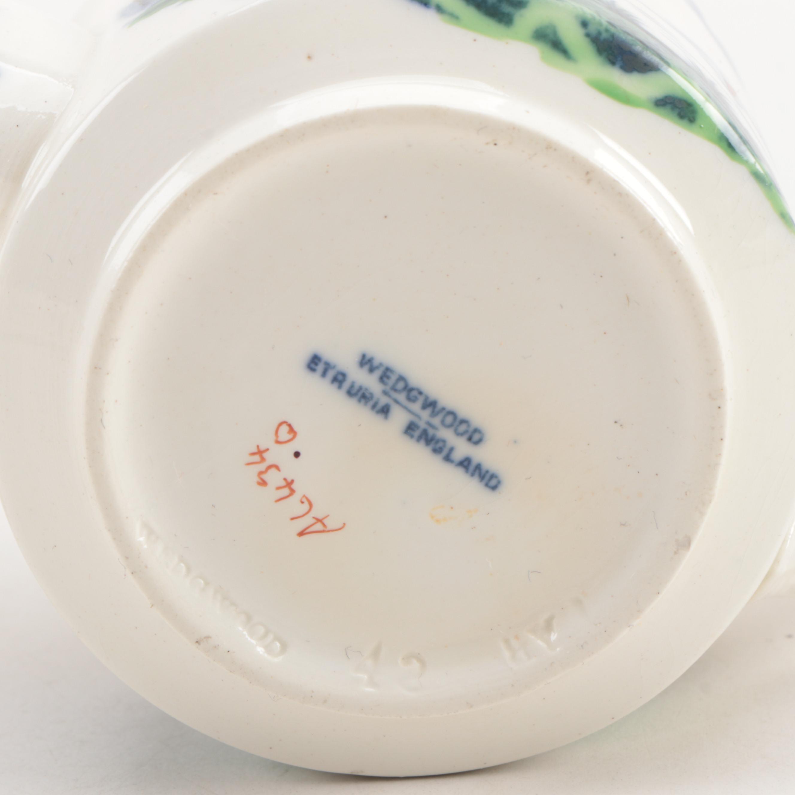 Wedgwood "River Scene" Tea Set with Copeland "Tower" Salt and Pepper Shakers