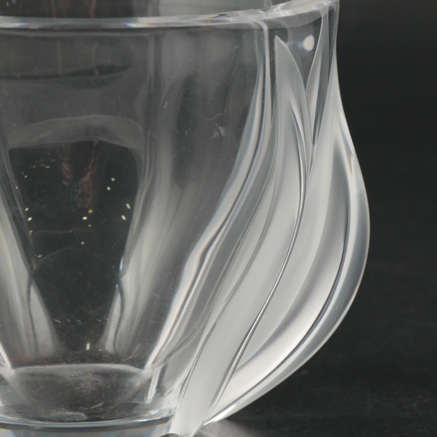 Lalique "Deux Tulipes" Art Nouveau Crystal Vase