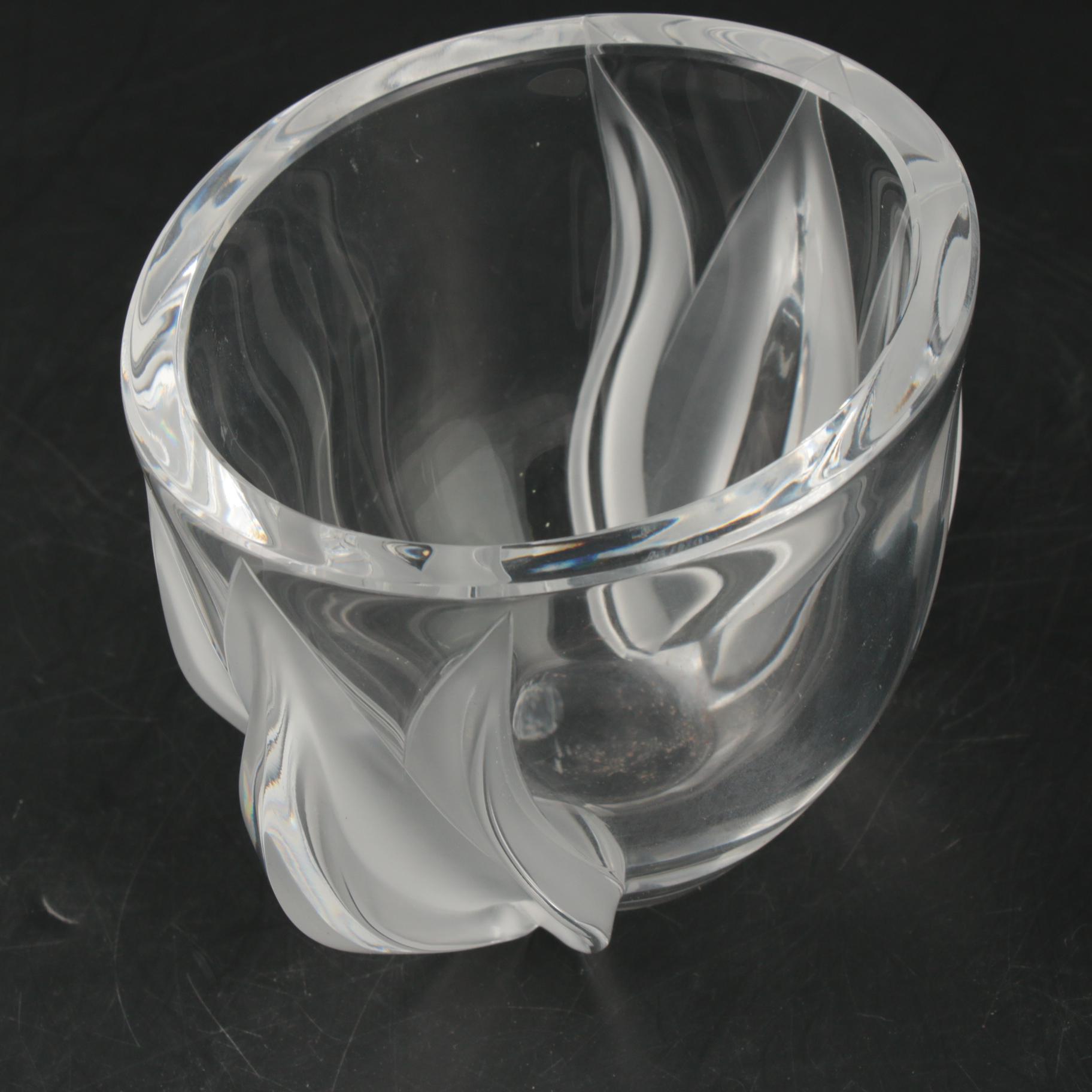 Lalique "Deux Tulipes" Art Nouveau Crystal Vase